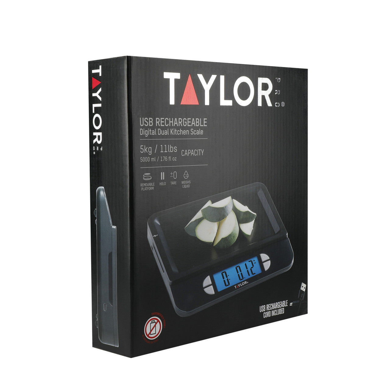 Taylor Pro USB Rechargeable Digital Kitchen Scale 5kg