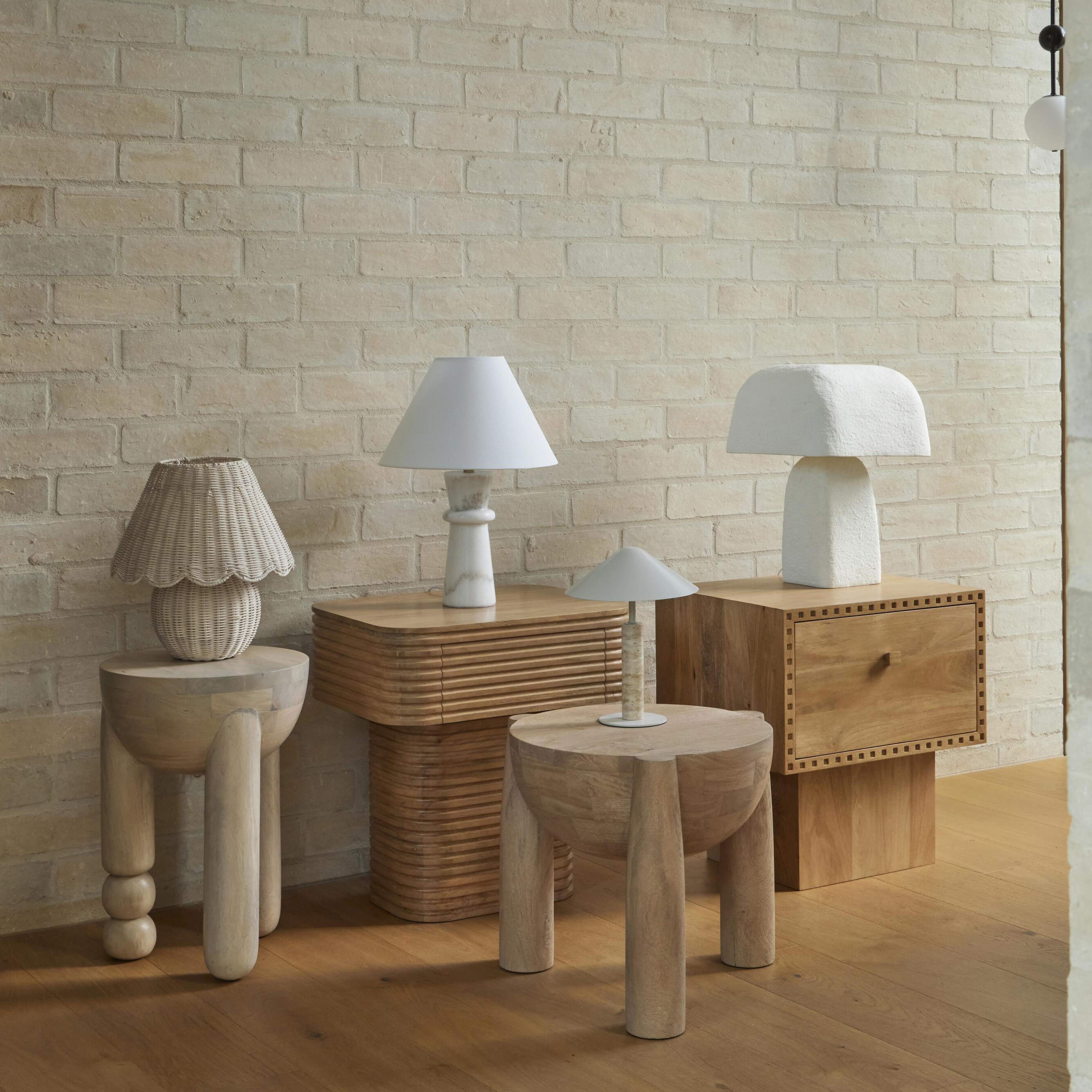 Amalfi Quinn LED Table Lamp Ivory & Natural