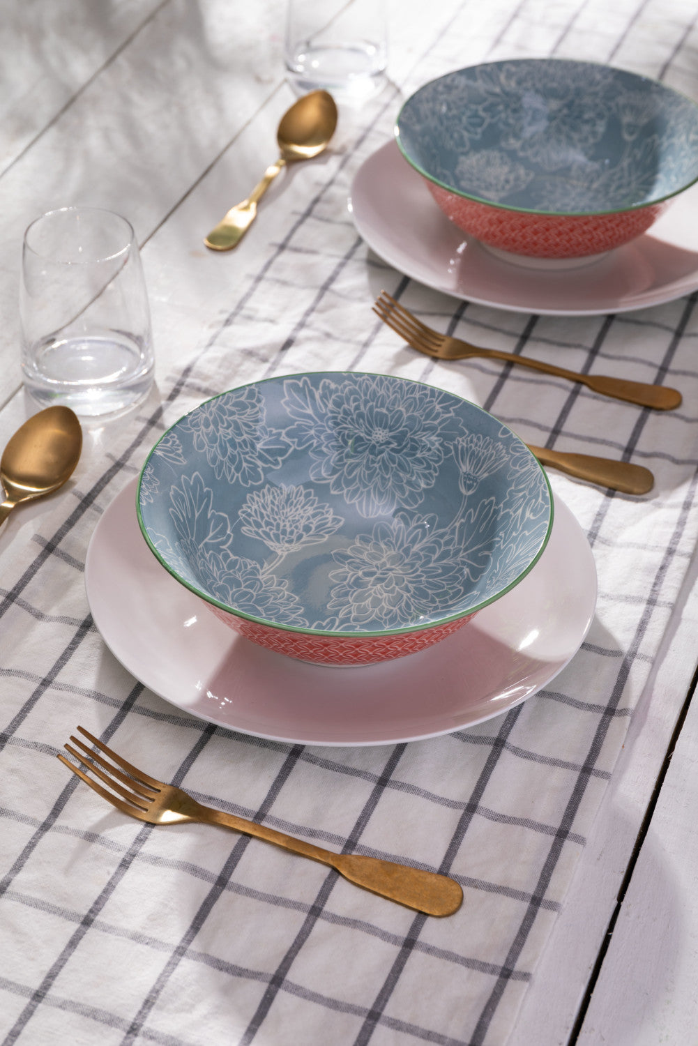 Mikasa Stoneware Ramen Bowl 21cm (Grey Floral)
