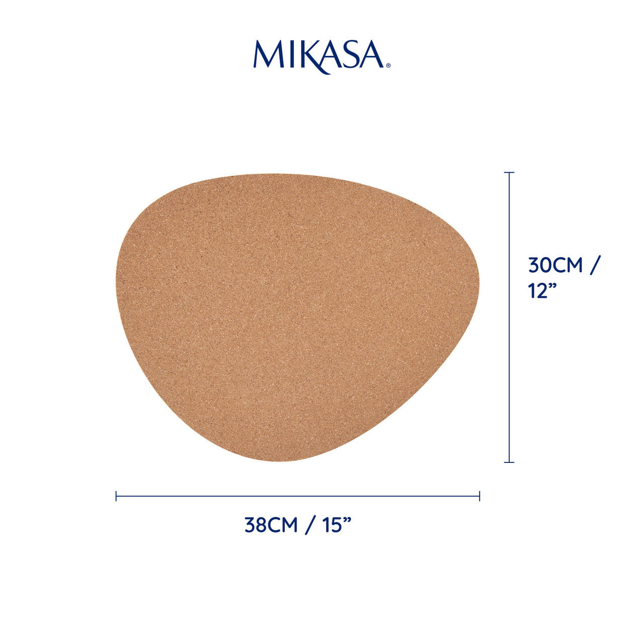 Mikasa Cork Pebble Placemat Set 4 Piece 38 x 30cm (Natural)
