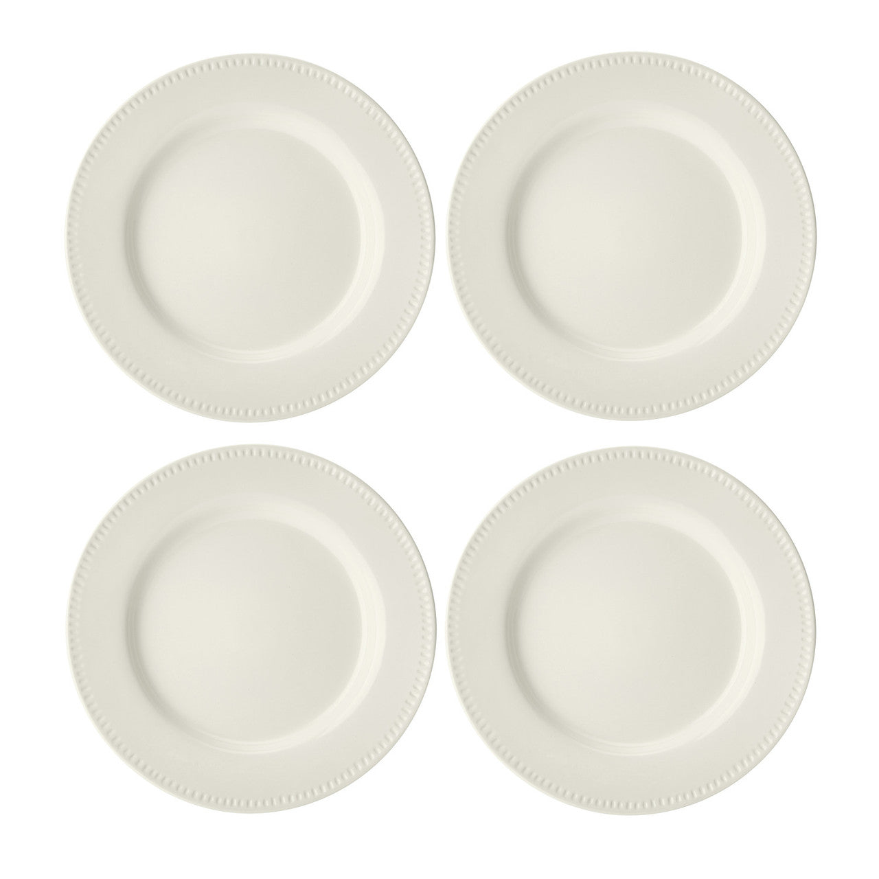 Mikasa Cranborne Stoneware Dinner Plate Set 4 Piece 27cm (Cream)