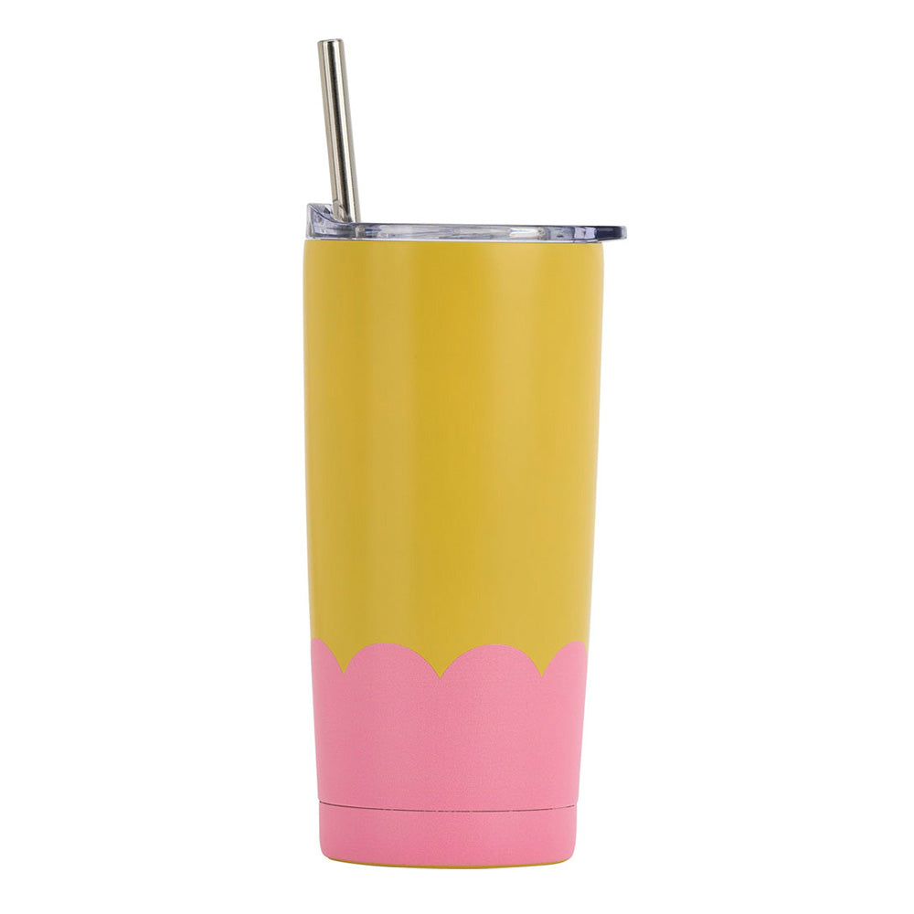 Annabel Trends Stainless Steel Smoothie Cup Double Walled Wave Yellow & Candy