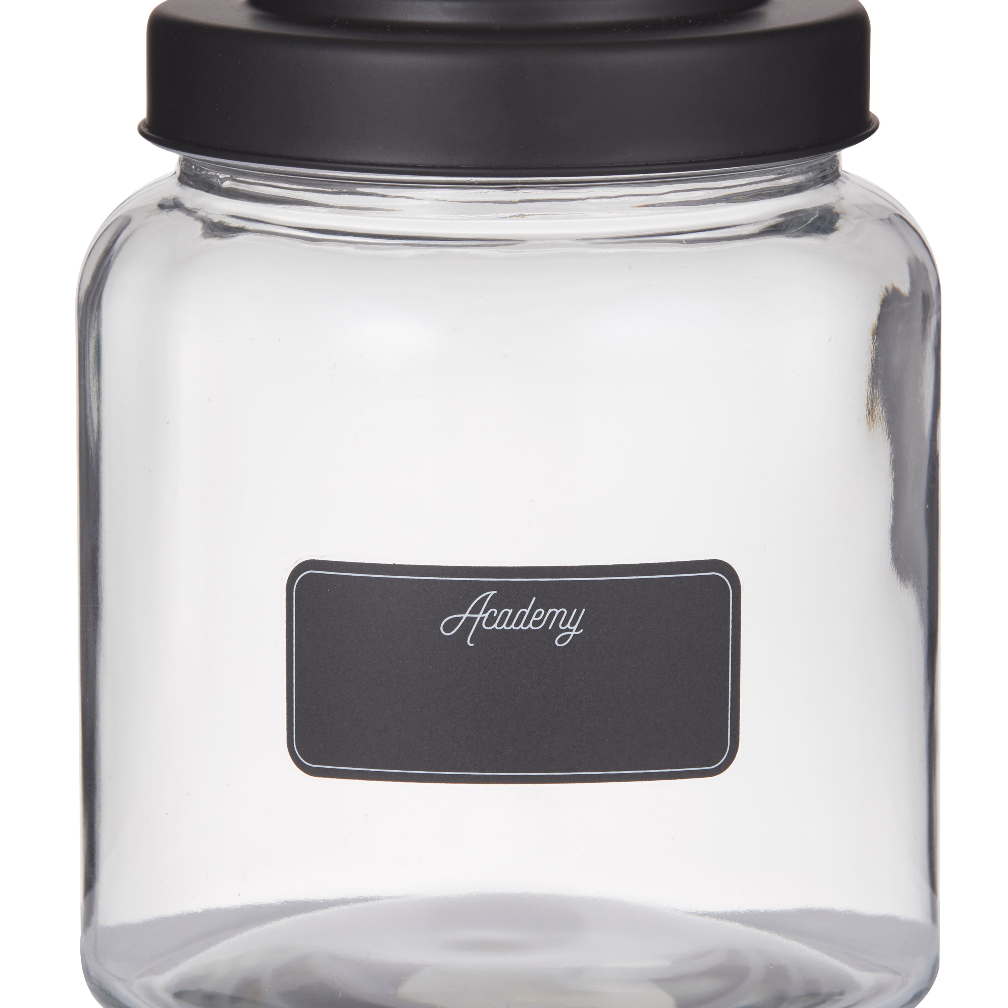 Academy Glass Display Jar with Blackboard Label Clear & Black