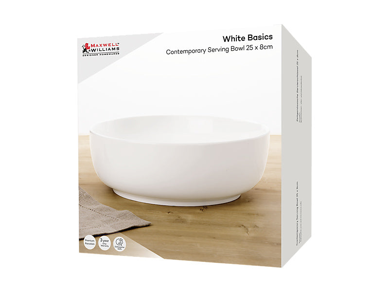 Maxwell & Williams White Basics Contemporary Serving Bowl 25 x 8cm