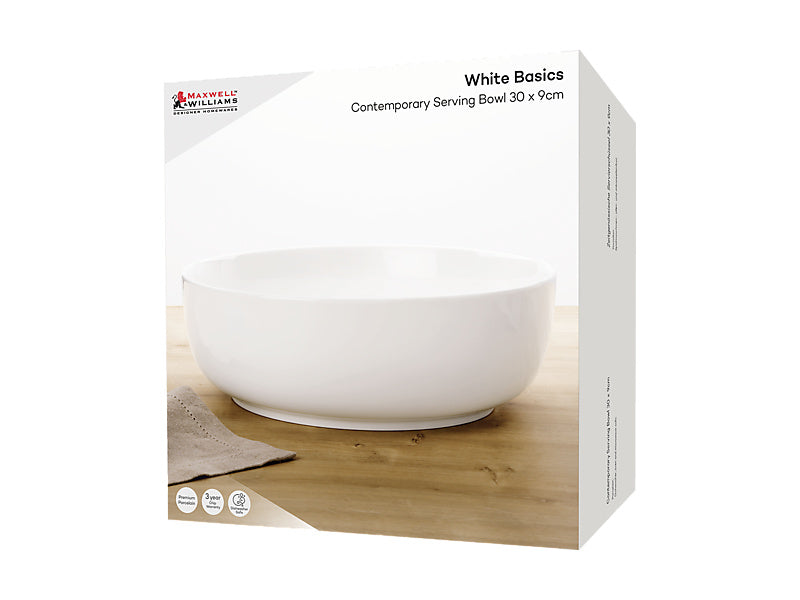 Maxwell & Williams White Basics Contemporary Serving Bowl 30 x 9cm