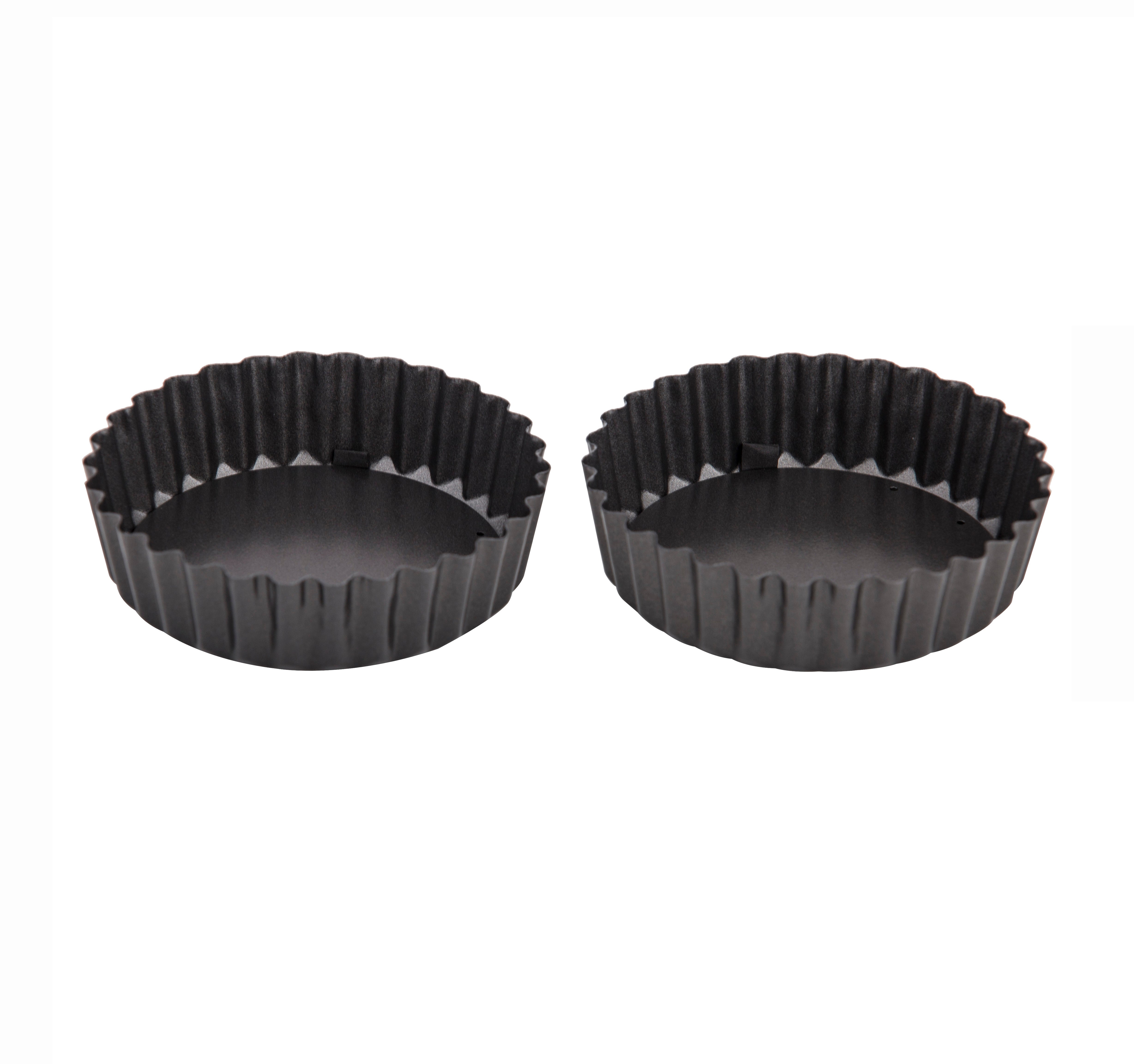 MasterPro Non-Stick Individual Round Fluted Tart Tin 2 Piece Set