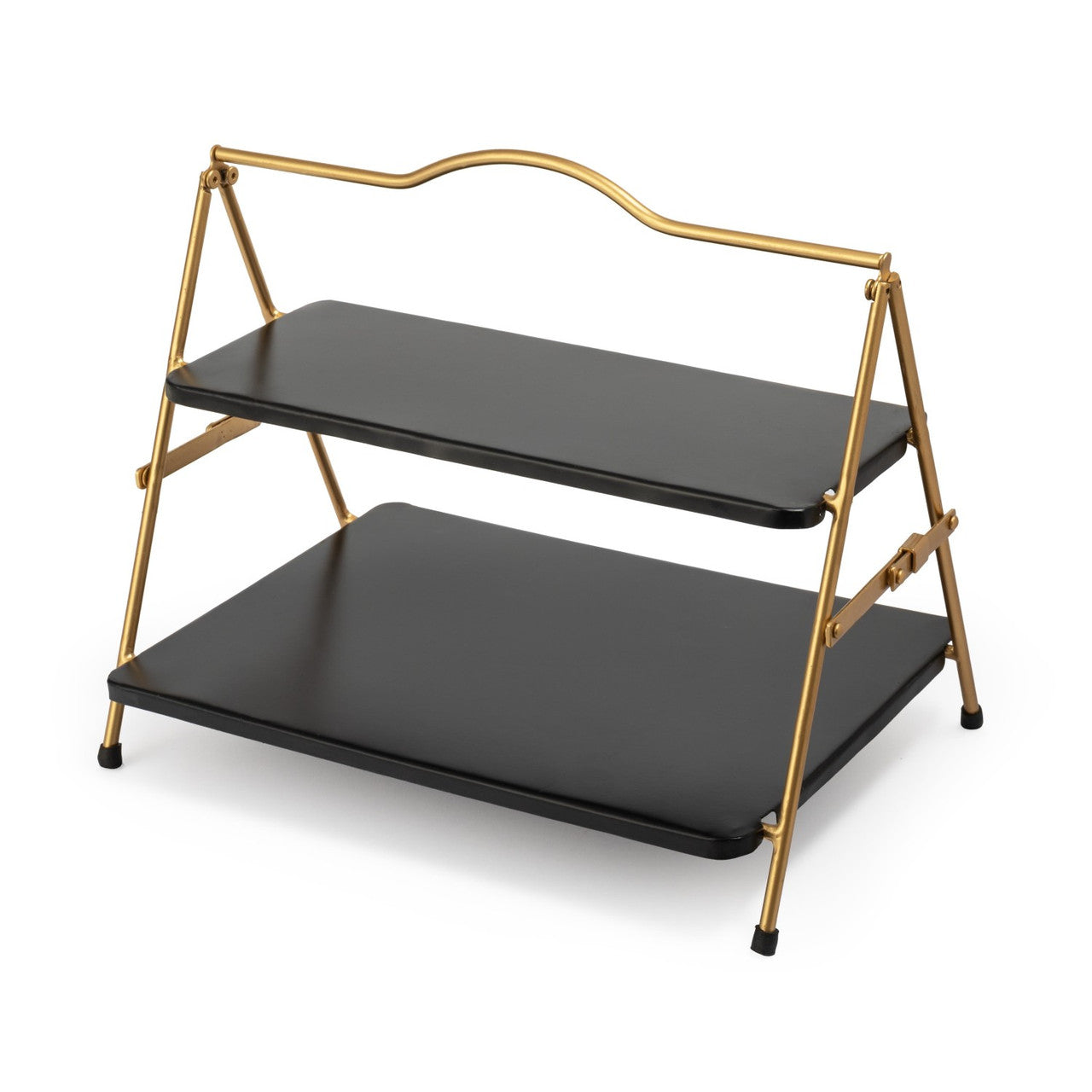 Artesà Two Tier Gold & Black Metal Serving Stand