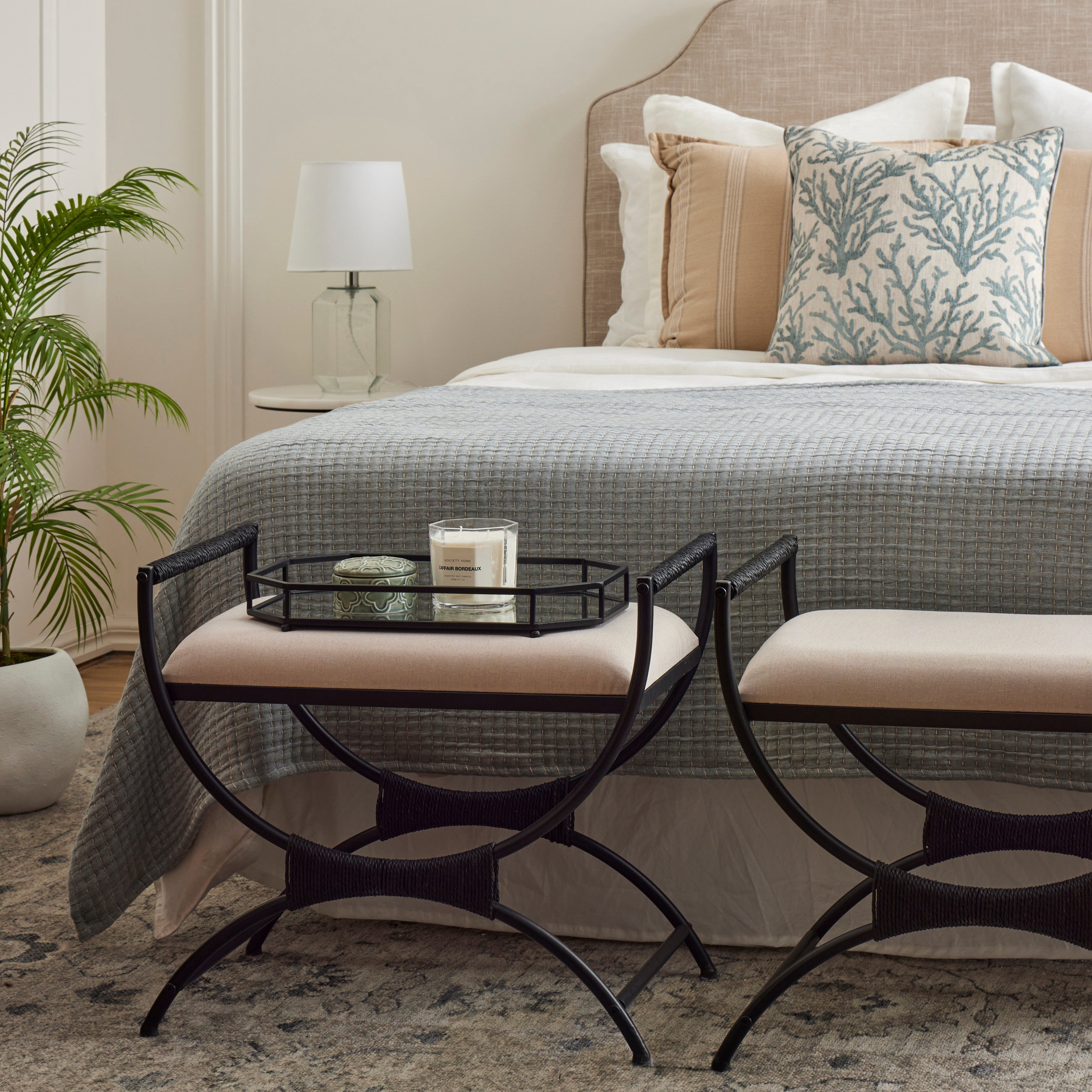Amalfi Cove Linen Cushion White