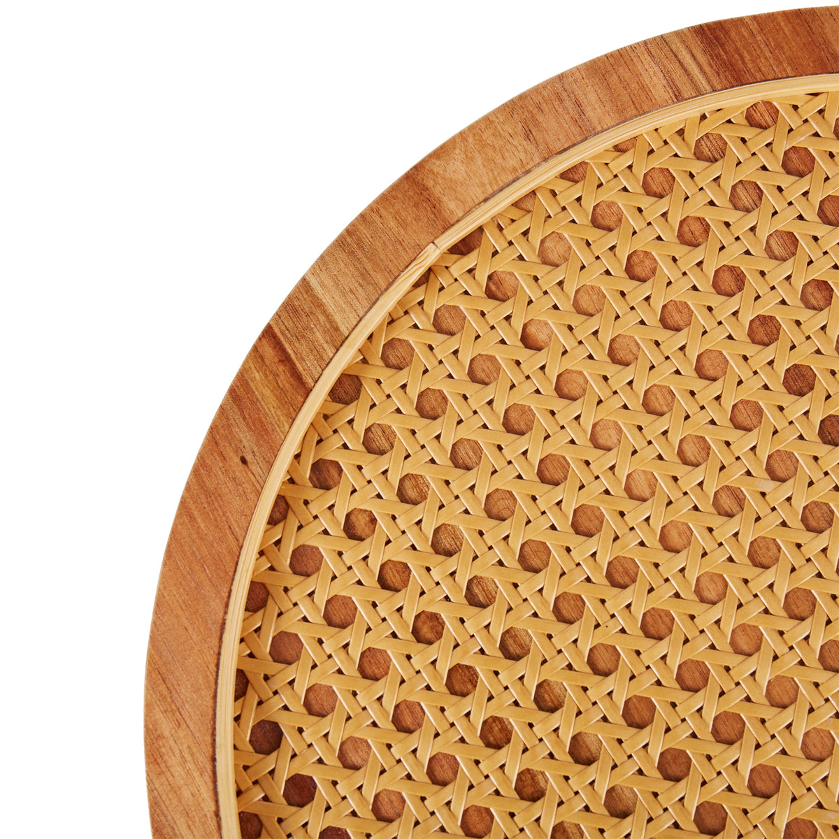 Amalfi Acacia & Rattan Round Serving Board Natural