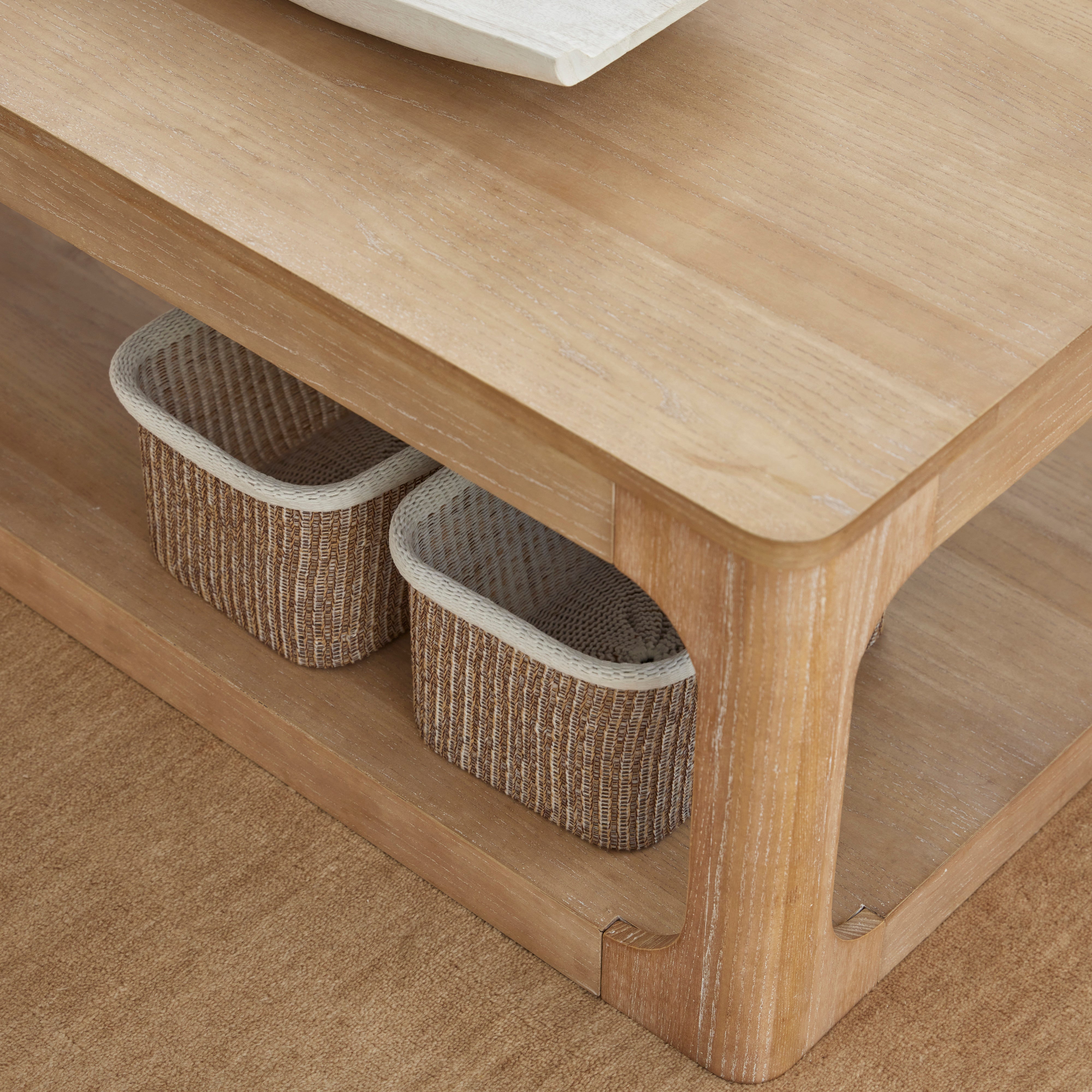 Amalfi Arlow Collection Basket 3 Piece Set Natural & White