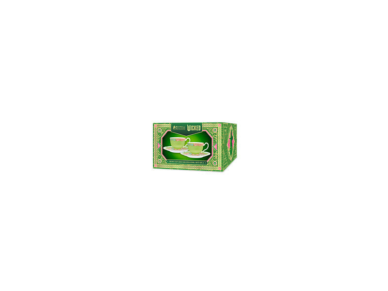 Maxwell & Williams Wicked Pink Goes Good with Green Demi Cup & Saucer Elphaba 85ml 2 Piece