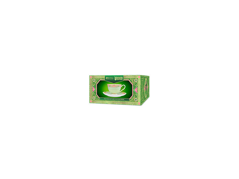 Maxwell & Williams Wicked Pink Goes Good with Green Footed Cup & Saucer Elphaba 200ml