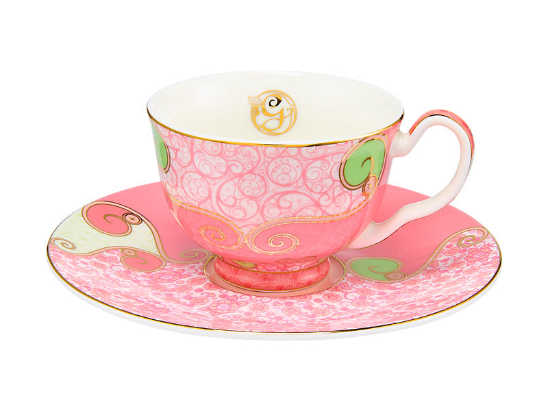 Maxwell & Williams Wicked Pink Goes Good with Green Demi Cup & Saucer Glinda 85ml 2 Piece