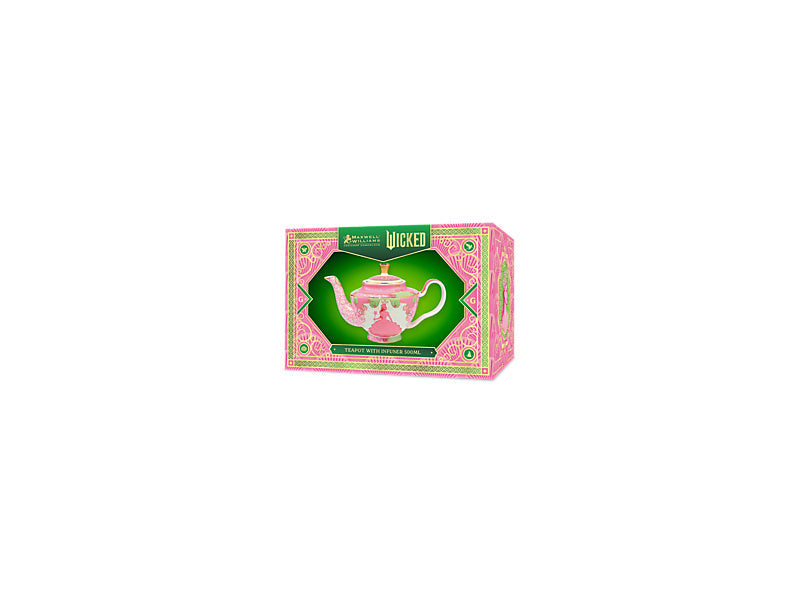 Maxwell & Williams Wicked Pink Goes Good with Green Teapot with Infuser Glinda 500ml