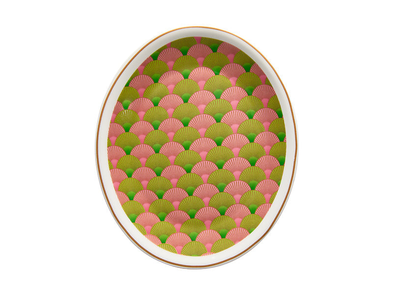 Maxwell & Williams Wicked Magical Trinket Dish Fan Green & Pink 11.5cm