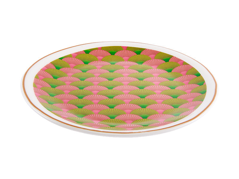 Maxwell & Williams Wicked Magical Trinket Dish Fan Green & Pink 11.5cm