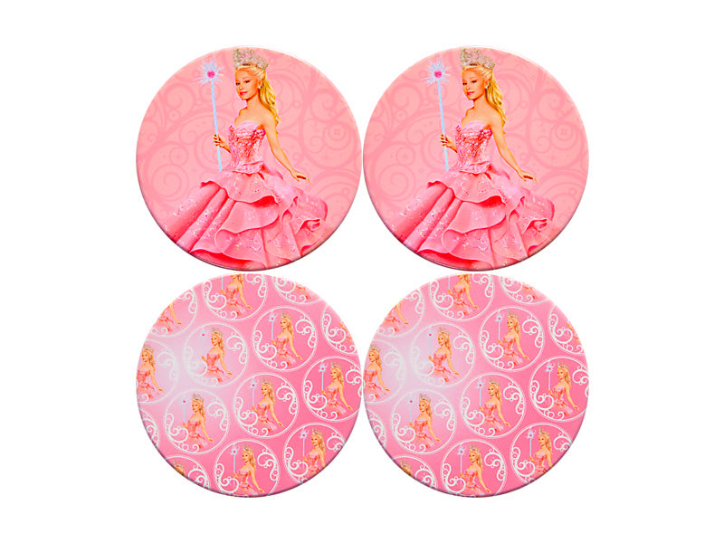 Maxwell & Williams Wicked Magical Ceramic Coaster Glinda Pink 10cm 4 Piece