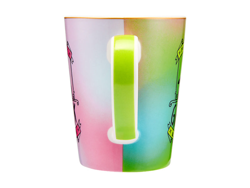 Maxwell & Williams Wicked Magical Conical Mug Positively Perfect Green & Pink 450ml