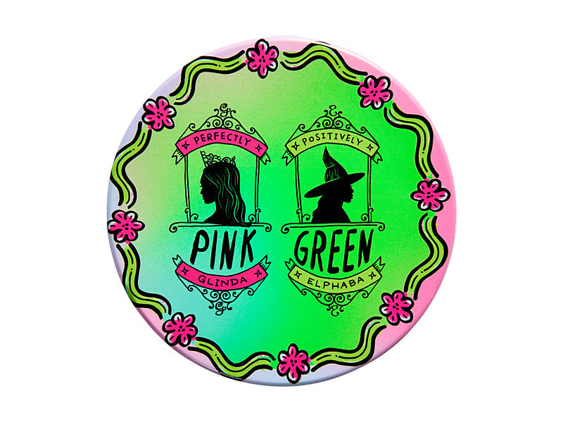 Maxwell & Williams Wicked Magical Ceramic Coaster 10cm Positively Perfect Green & Pink 4 Piece