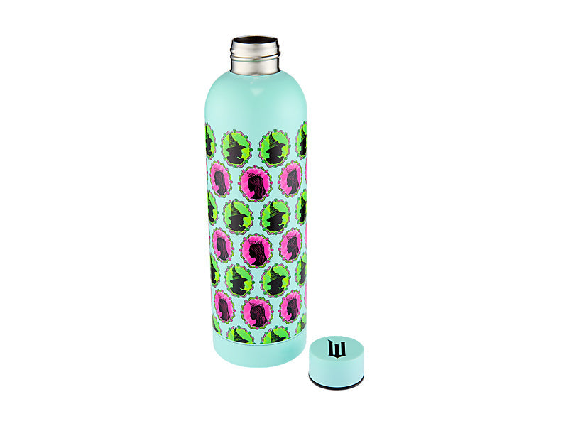 Maxwell & Williams Wicked Magical Double Wall Insulated Bottle 750ml Elphaba & Glinda Icons Green & Pink
