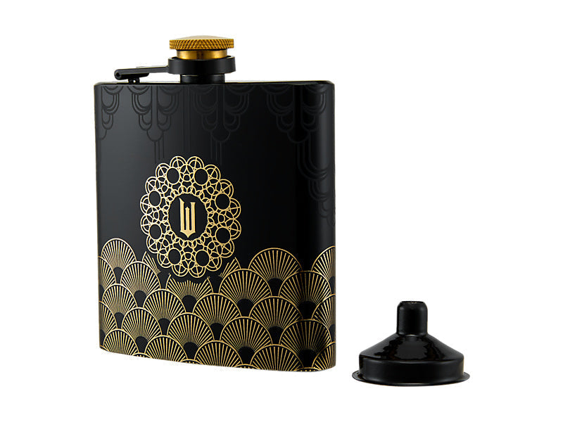 Maxwell & Williams Wicked Wizard's Palace Hip Flask Set Black 4 Piece