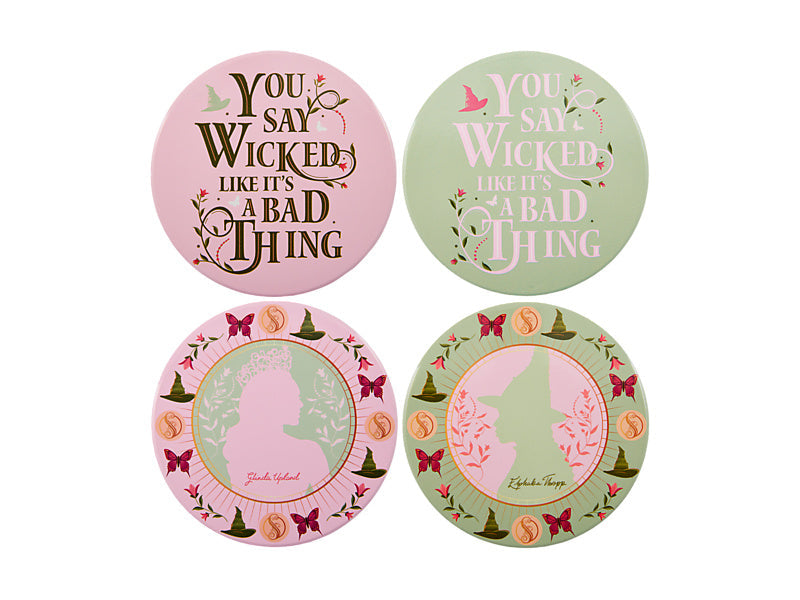 Maxwell & Williams Wicked Ceramic Coaster Say Wicked 10cm 4 Piece