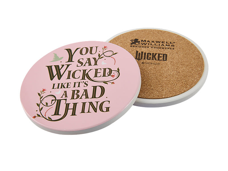 Maxwell & Williams Wicked Ceramic Coaster Say Wicked 10cm 4 Piece