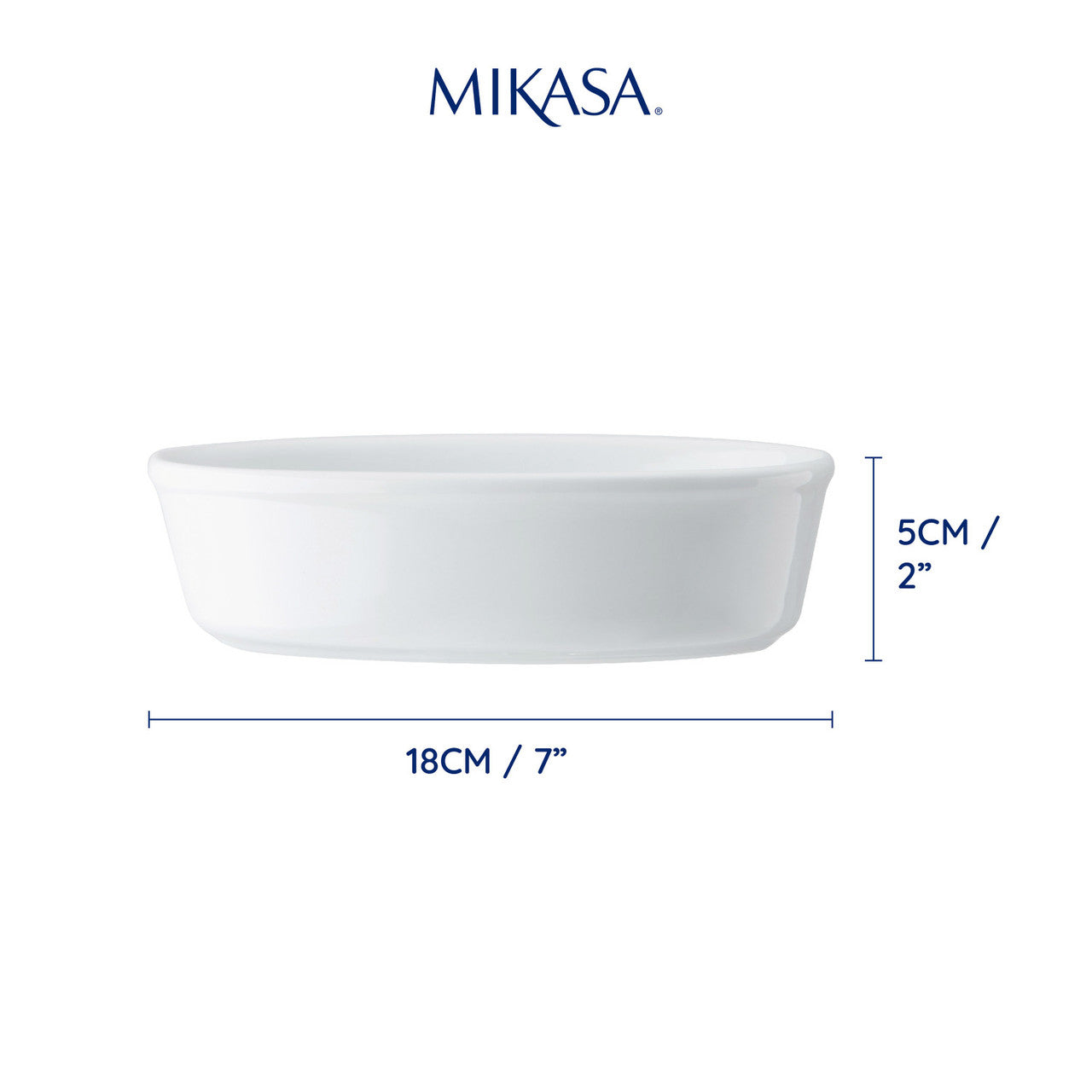 Mikasa Chalk Porcelain Oval Pie Dish 18cm (White)