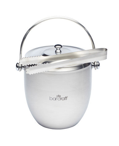 BarCraft Stainless Steel Ice Bucket with Lid & Tongs