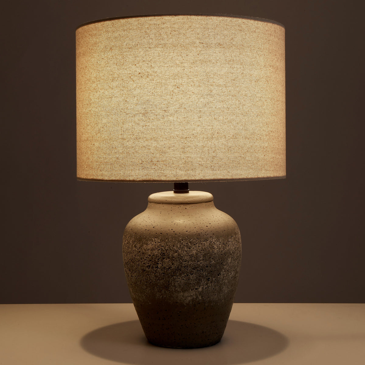 Amalfi Rustic Stone Table Lamp Stone & Cream