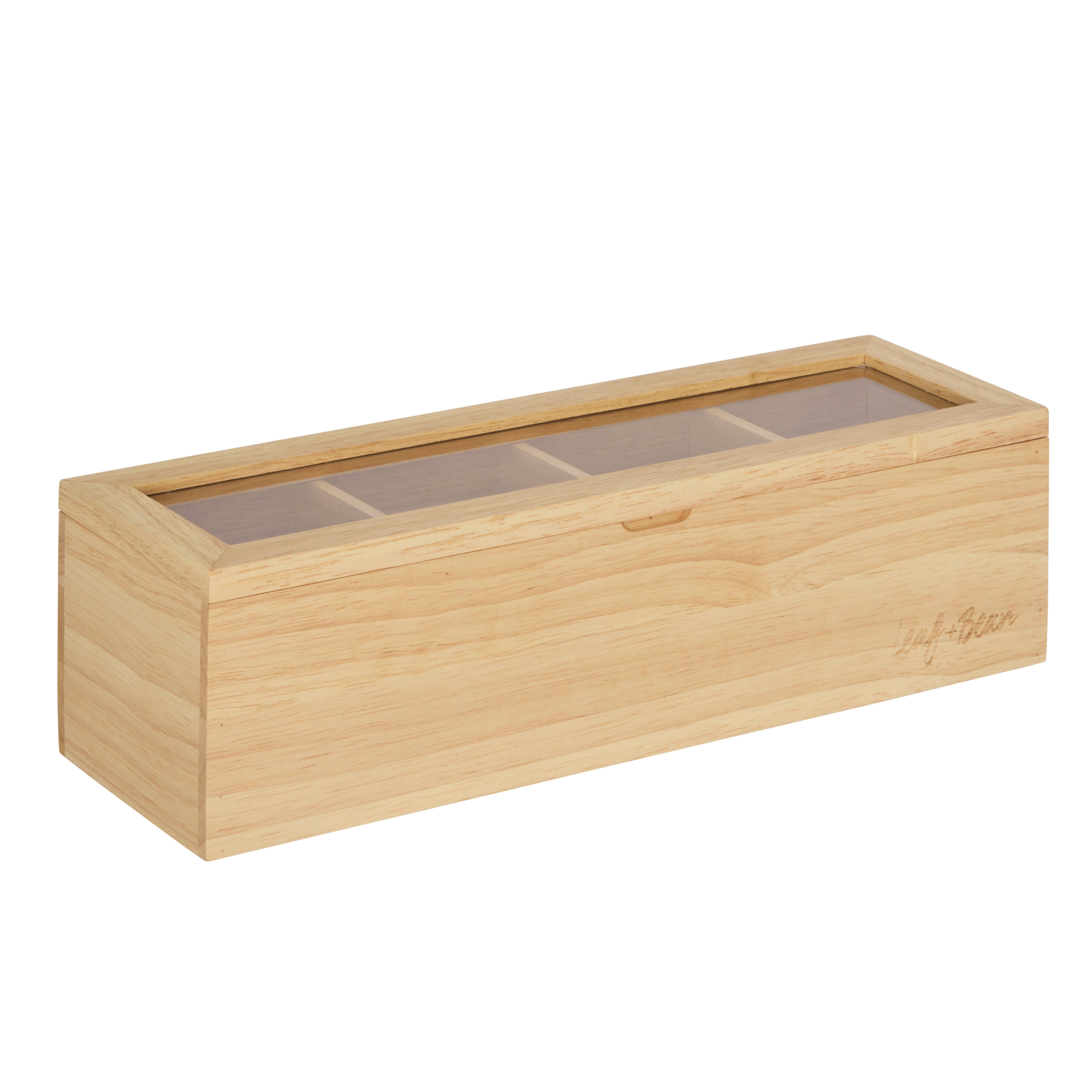 Leaf & Bean Timber Tea Box Small Natural