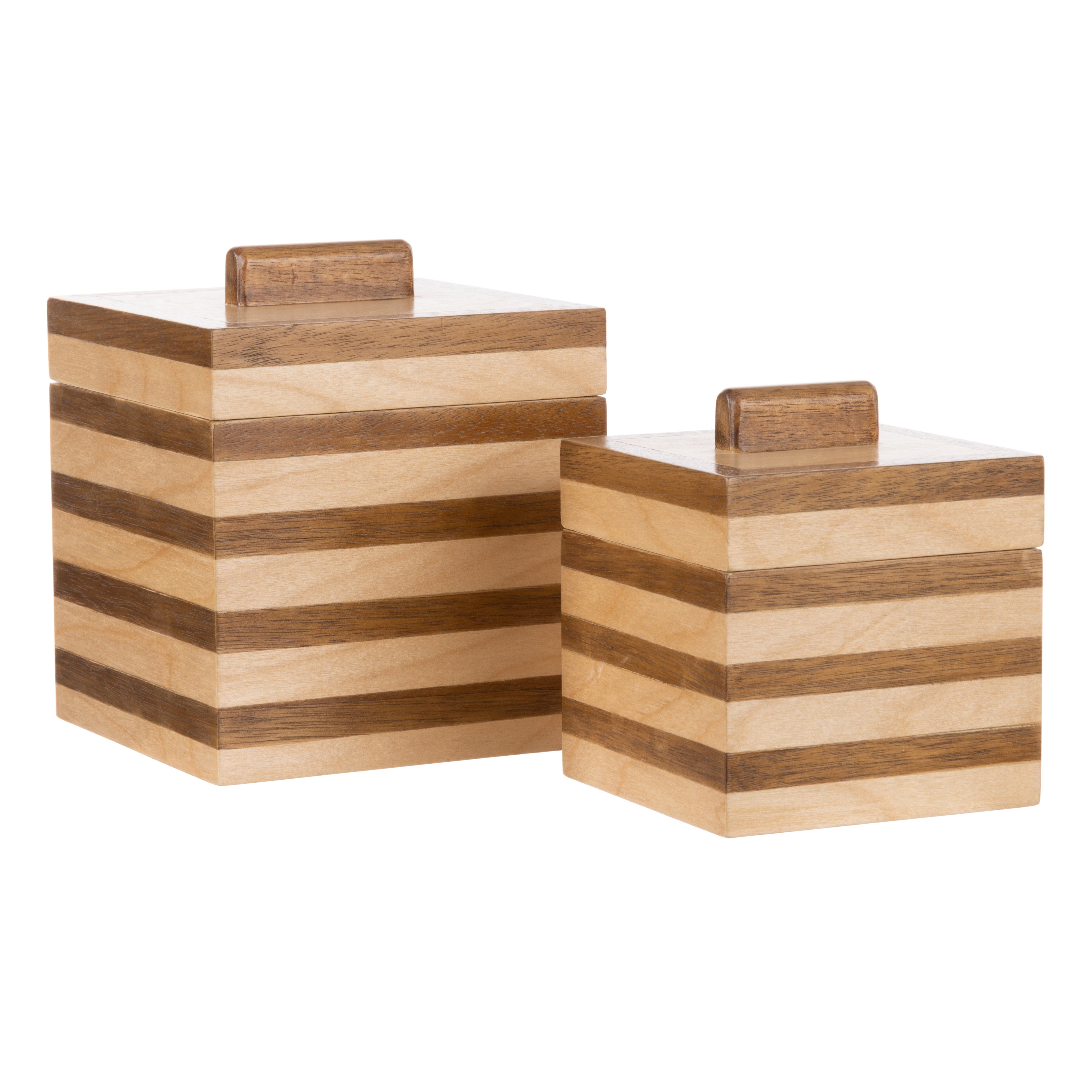 Academy Berg Decorative Box 2 Piece Set Light & Dark Timber