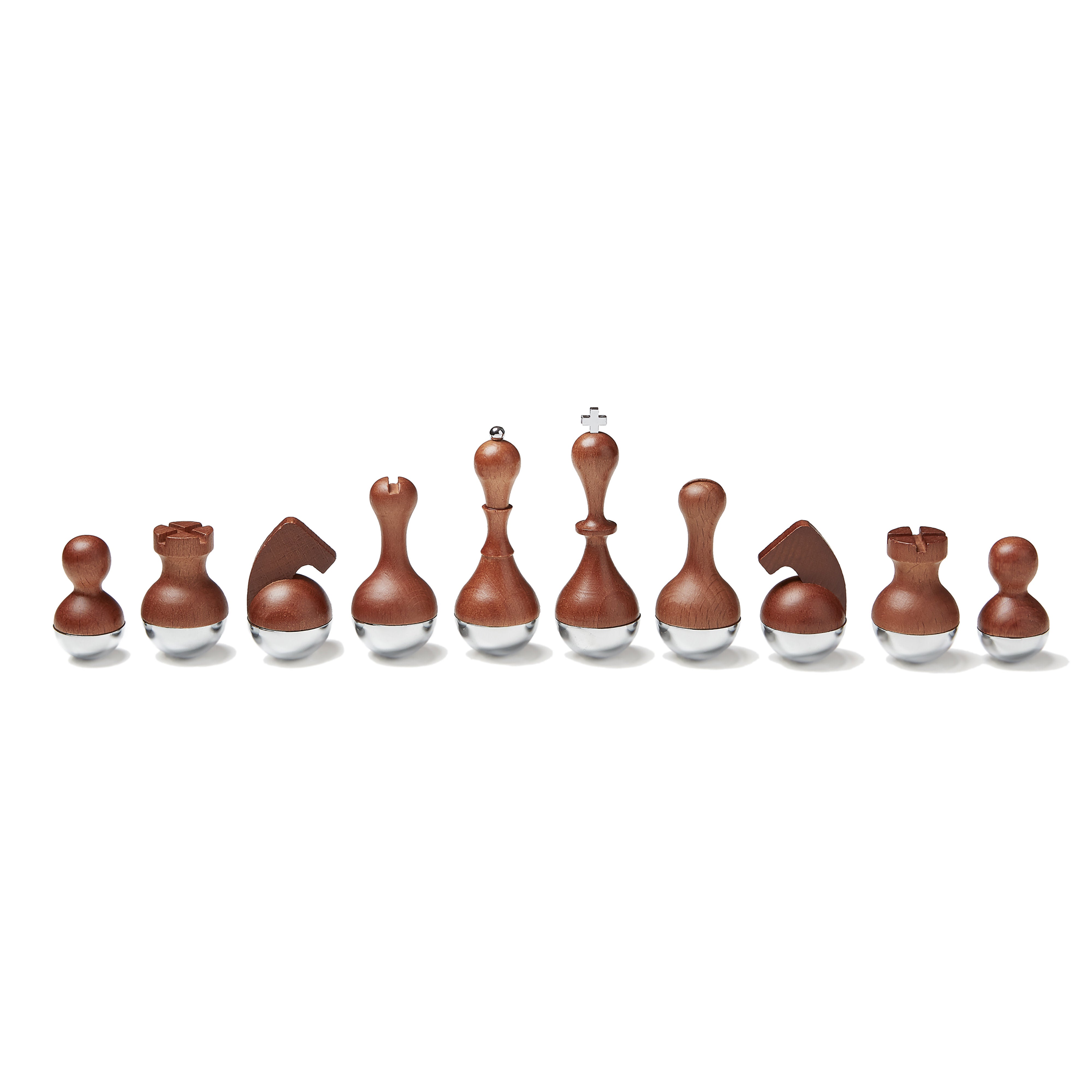 Umbra Wobble Chess Set Maple & Walnut