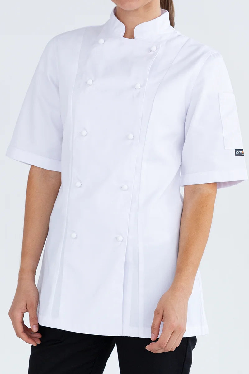 Aussie Chef Womens Traditional White Short Sleeve Jacket - Size 12