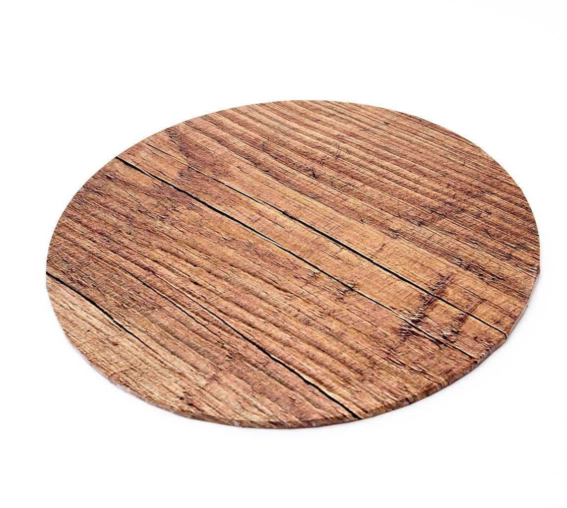 Bake Group Food Presentation Board Round Wood 10in