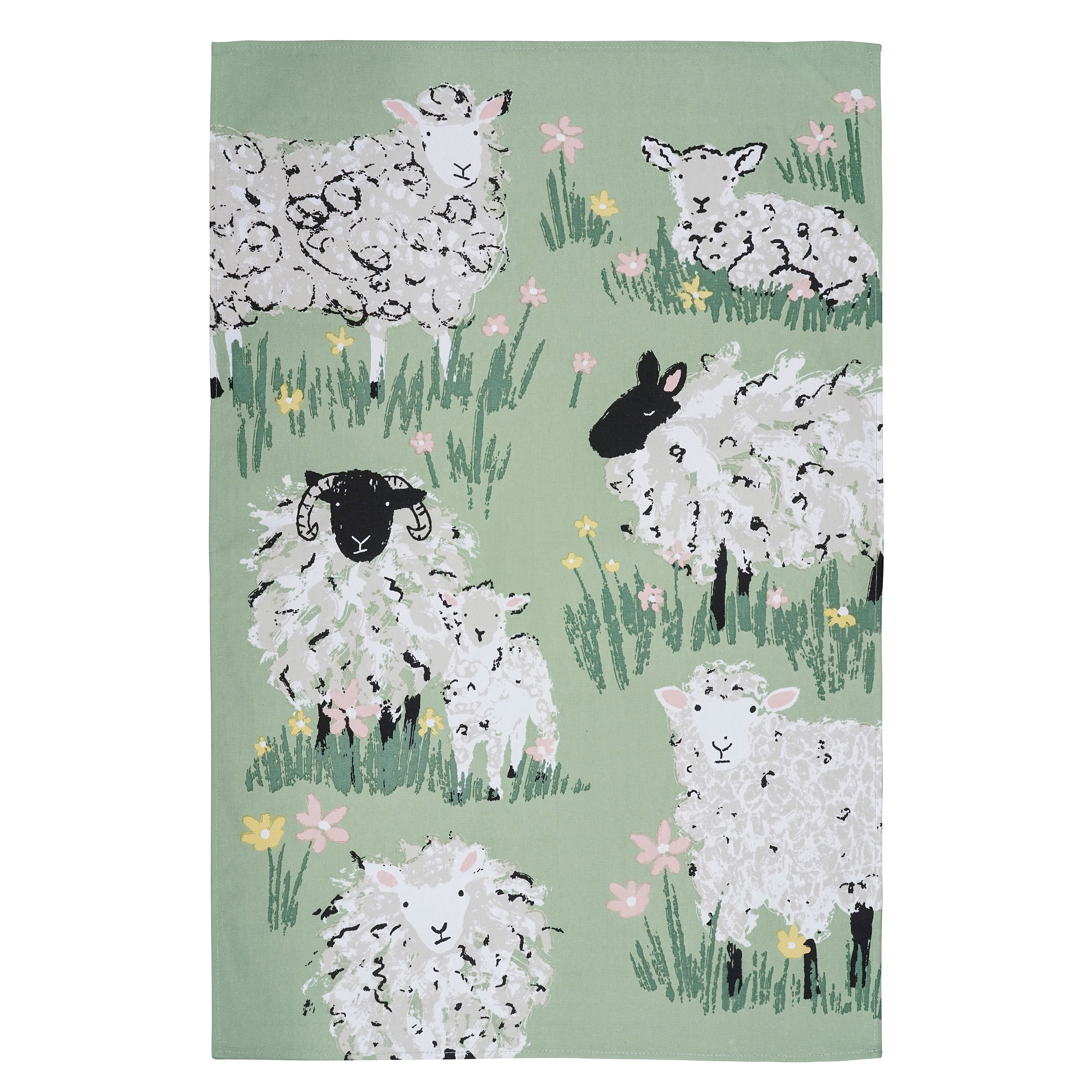 Ulster Weavers Woolly Sheep Tea Towel Green