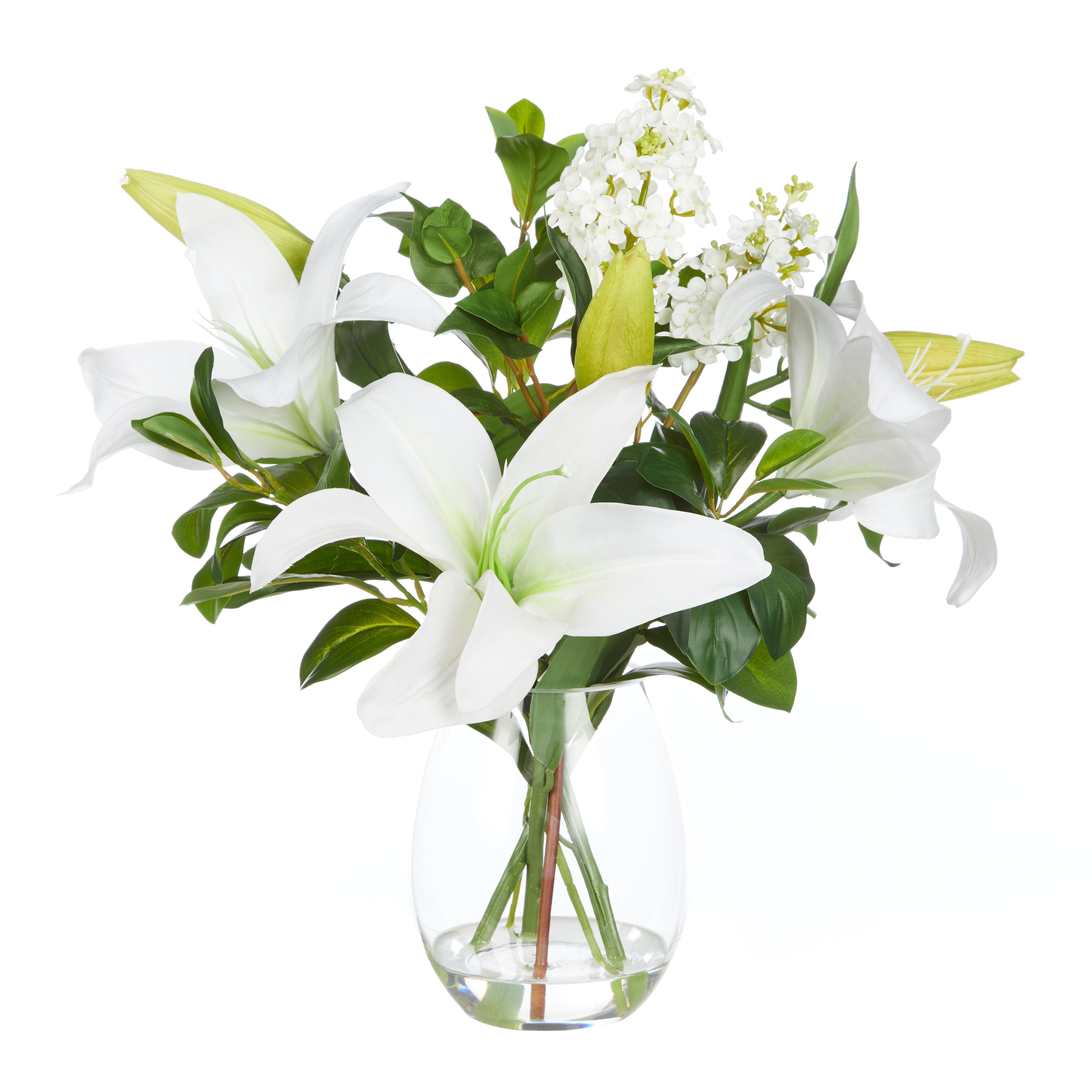 Rogue Casablanca Lily Garden Mix - Nara Vase White 49cm