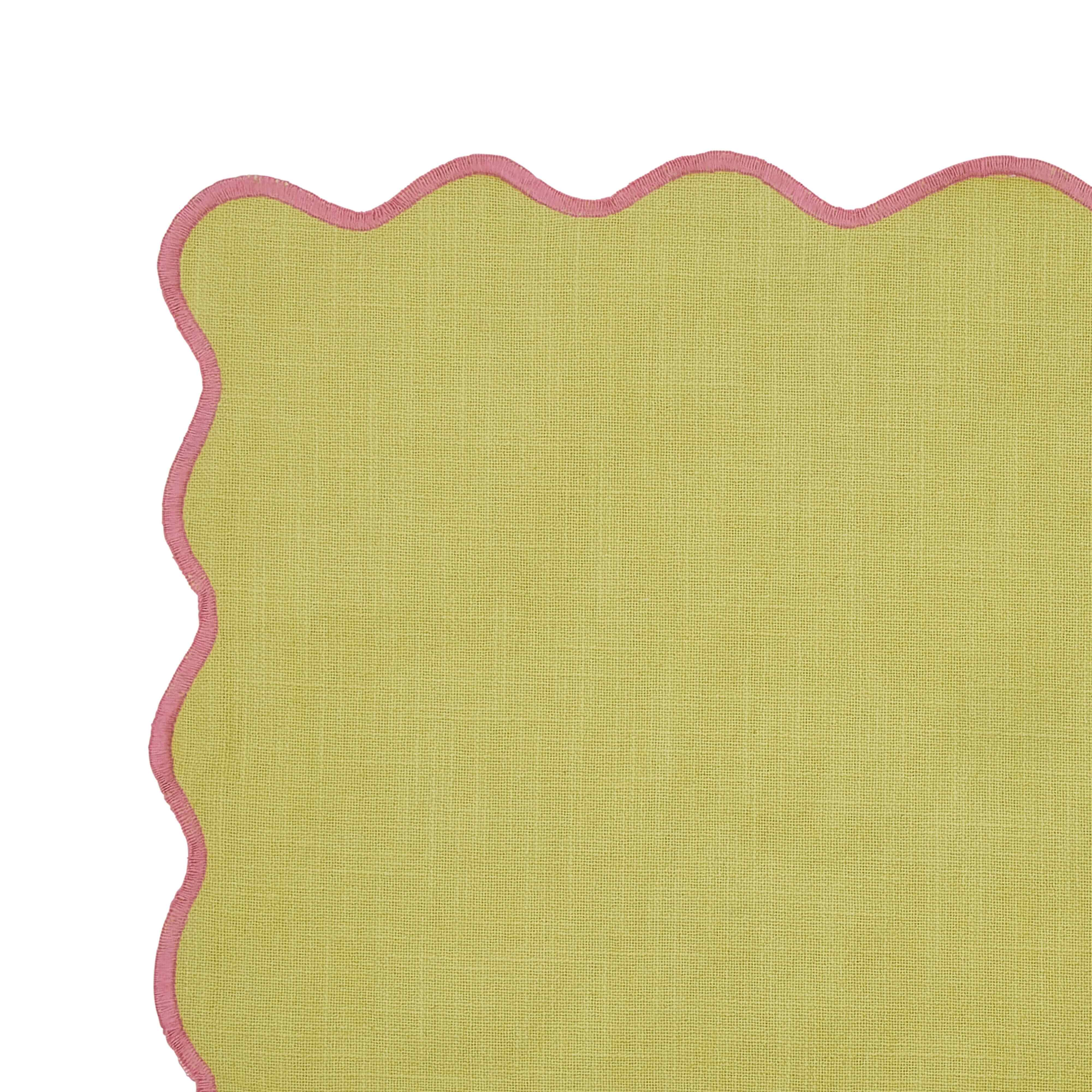 Emporium Neo Scalloped Placemat Lime & Pink