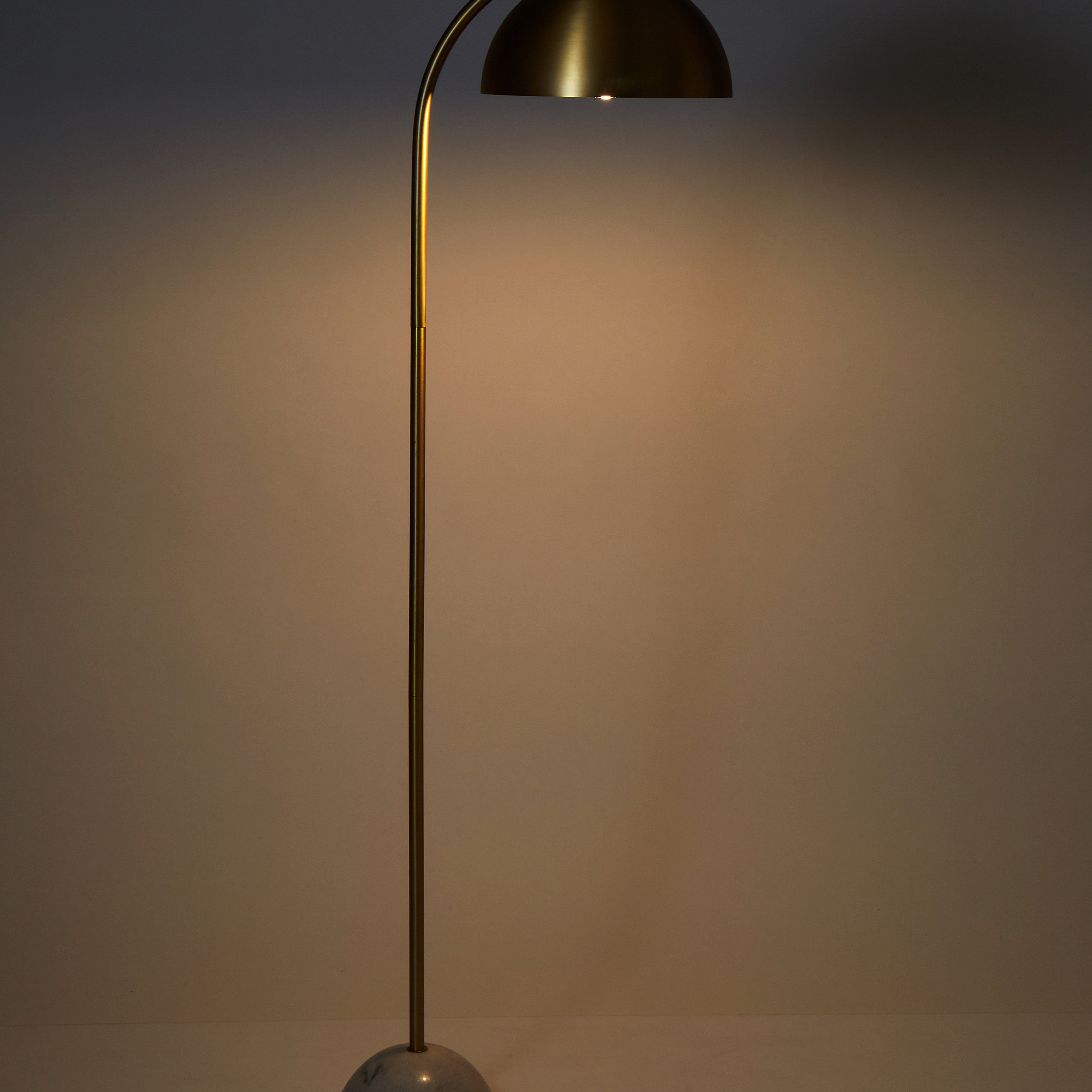 Amalfi Atticus Floor Lamp Brass & White