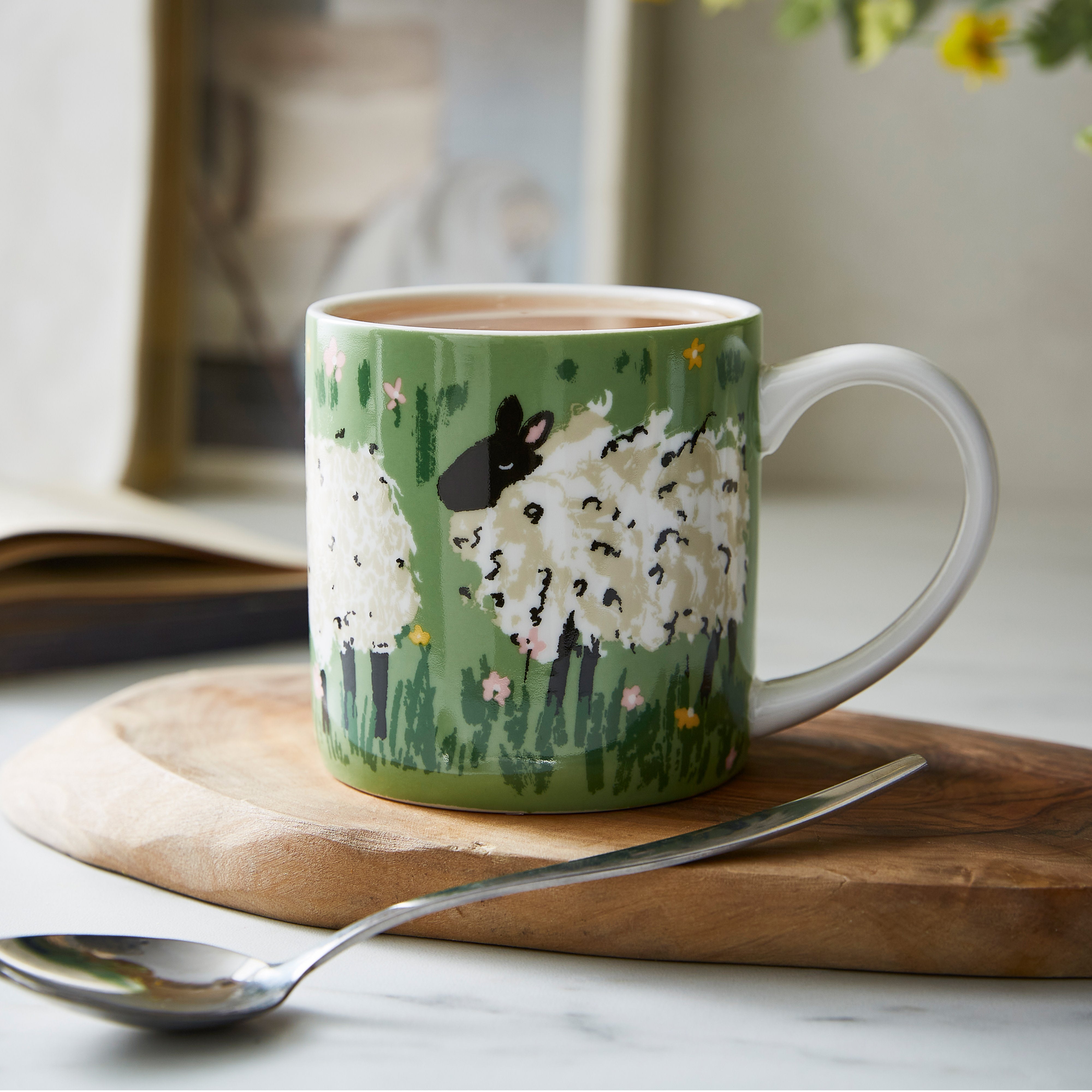 Ulster Weavers Woolly Sheep New Bone China Mug Green