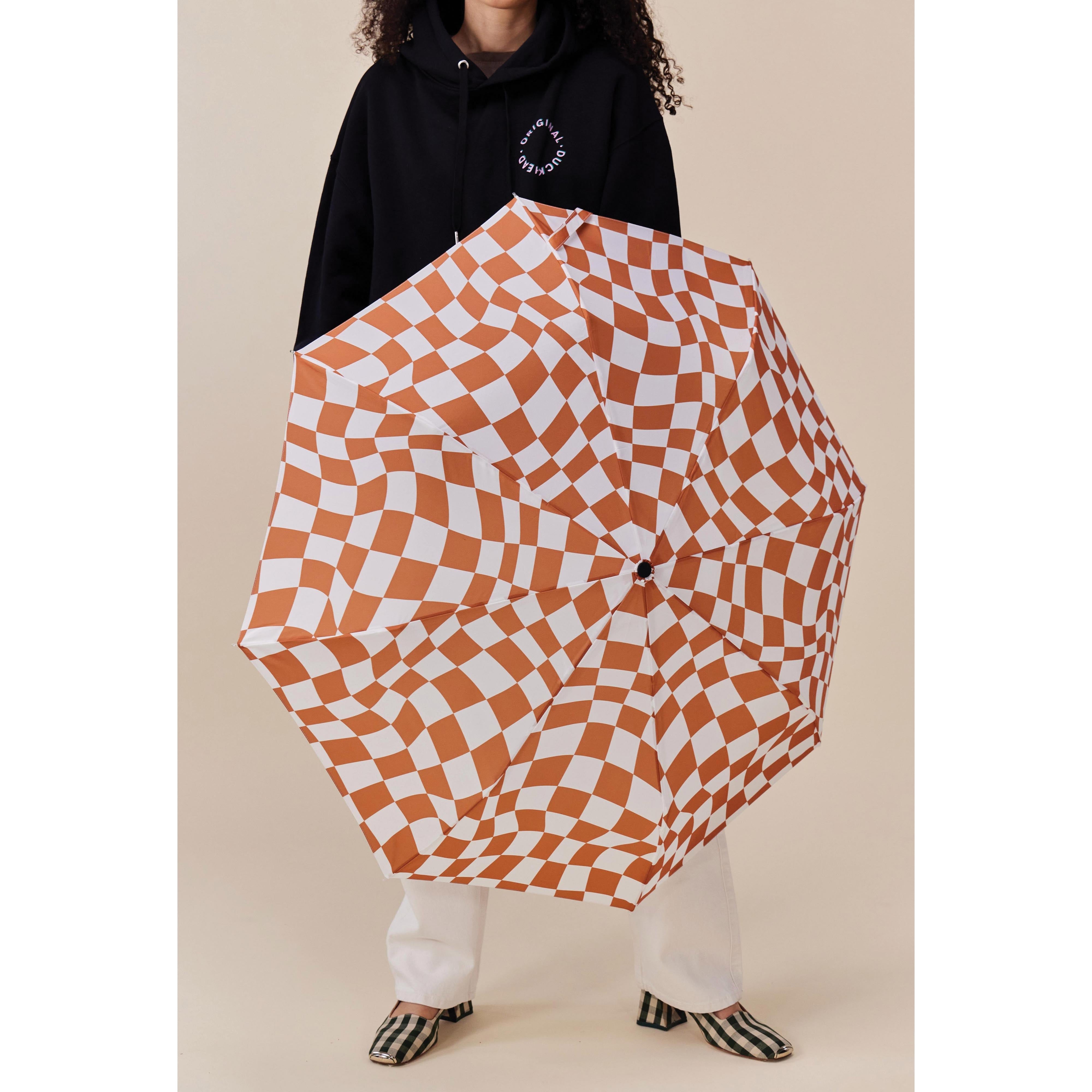 Original Duckhead Duck Umbrella Compact Peanut Butter Checks
