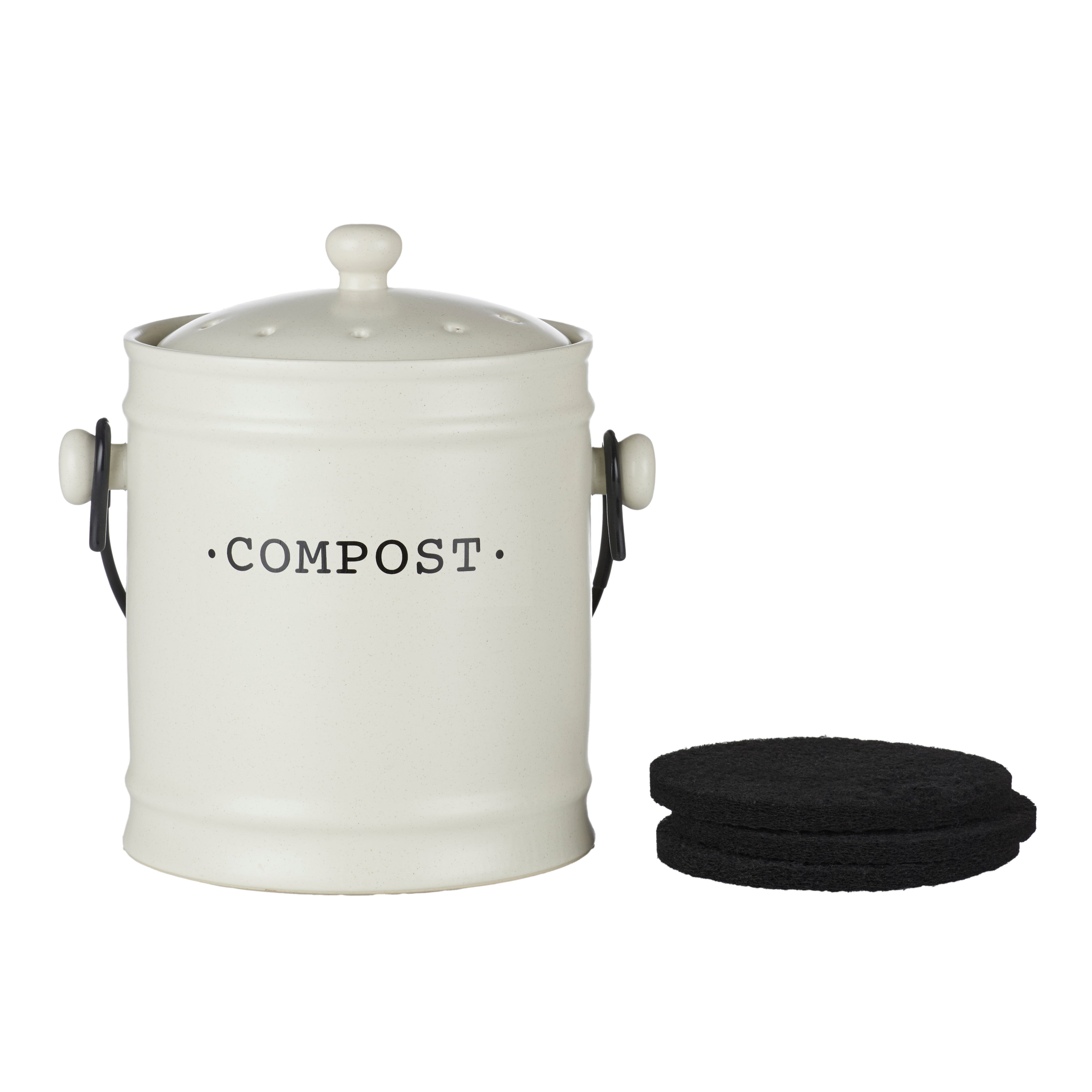 Davis & Waddell Darley Compost Bin 3.5L Cream