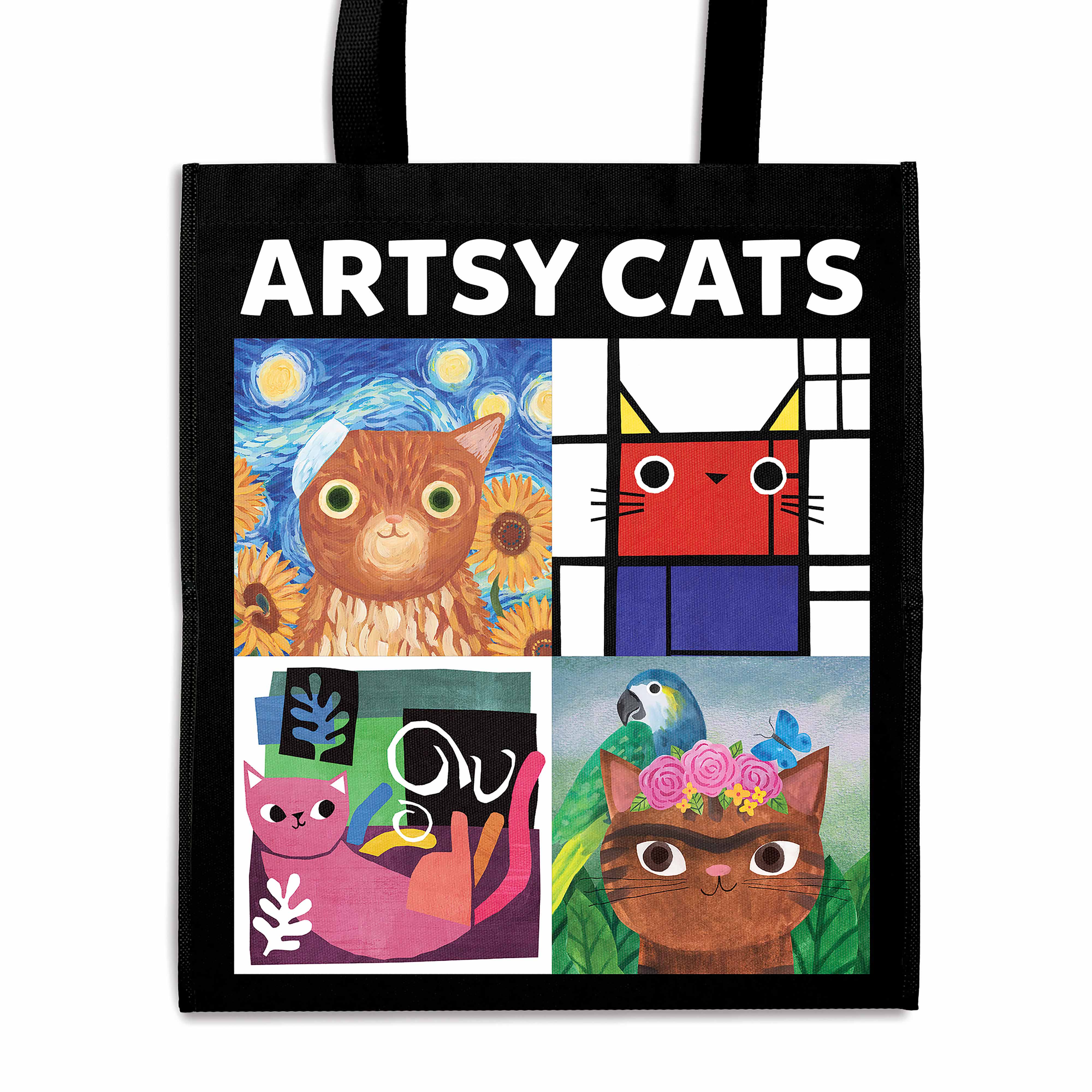 Mudpuppy Artsy Cats Reusable Shopping Bag