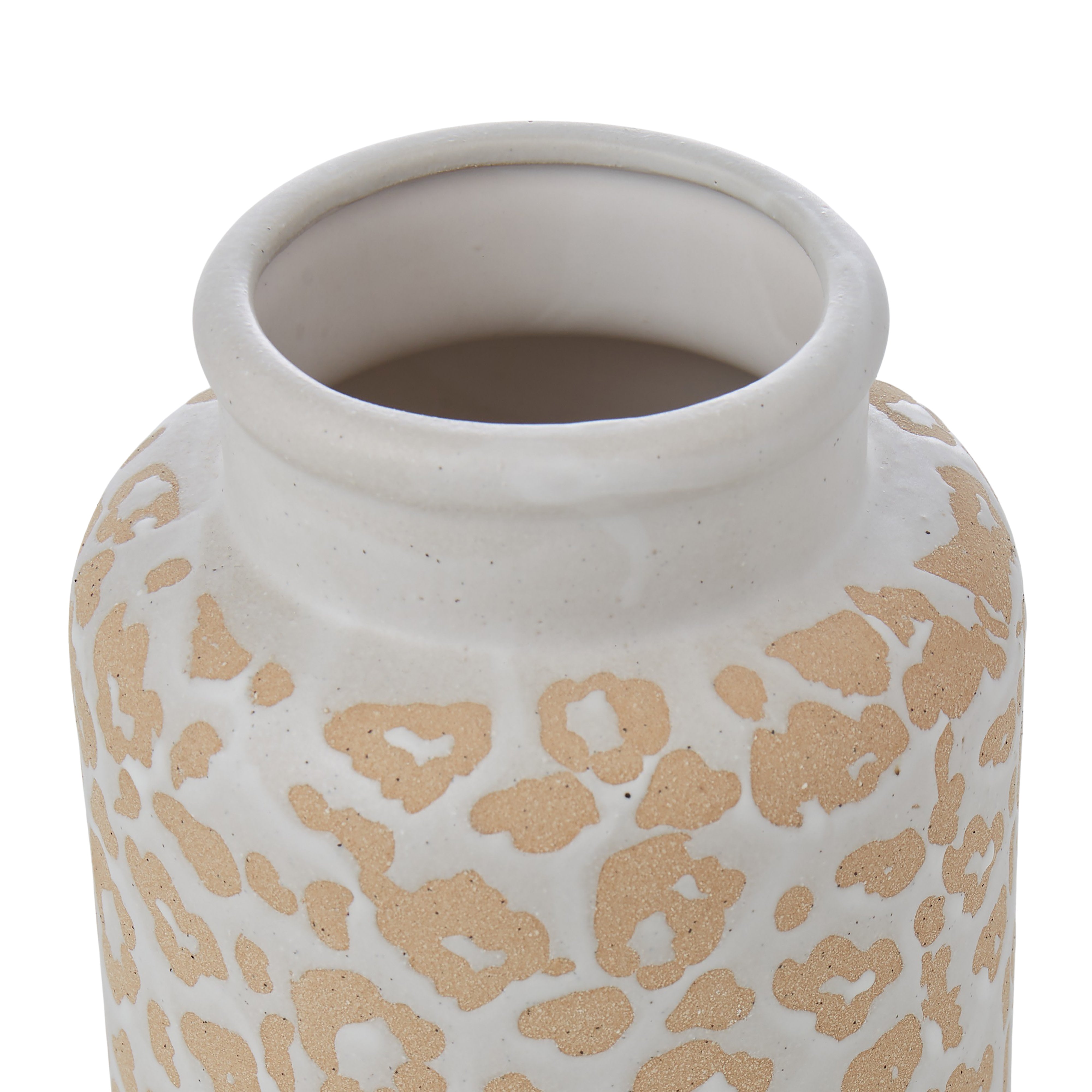 Emporium Animal Print Stoneware Vessel Small White