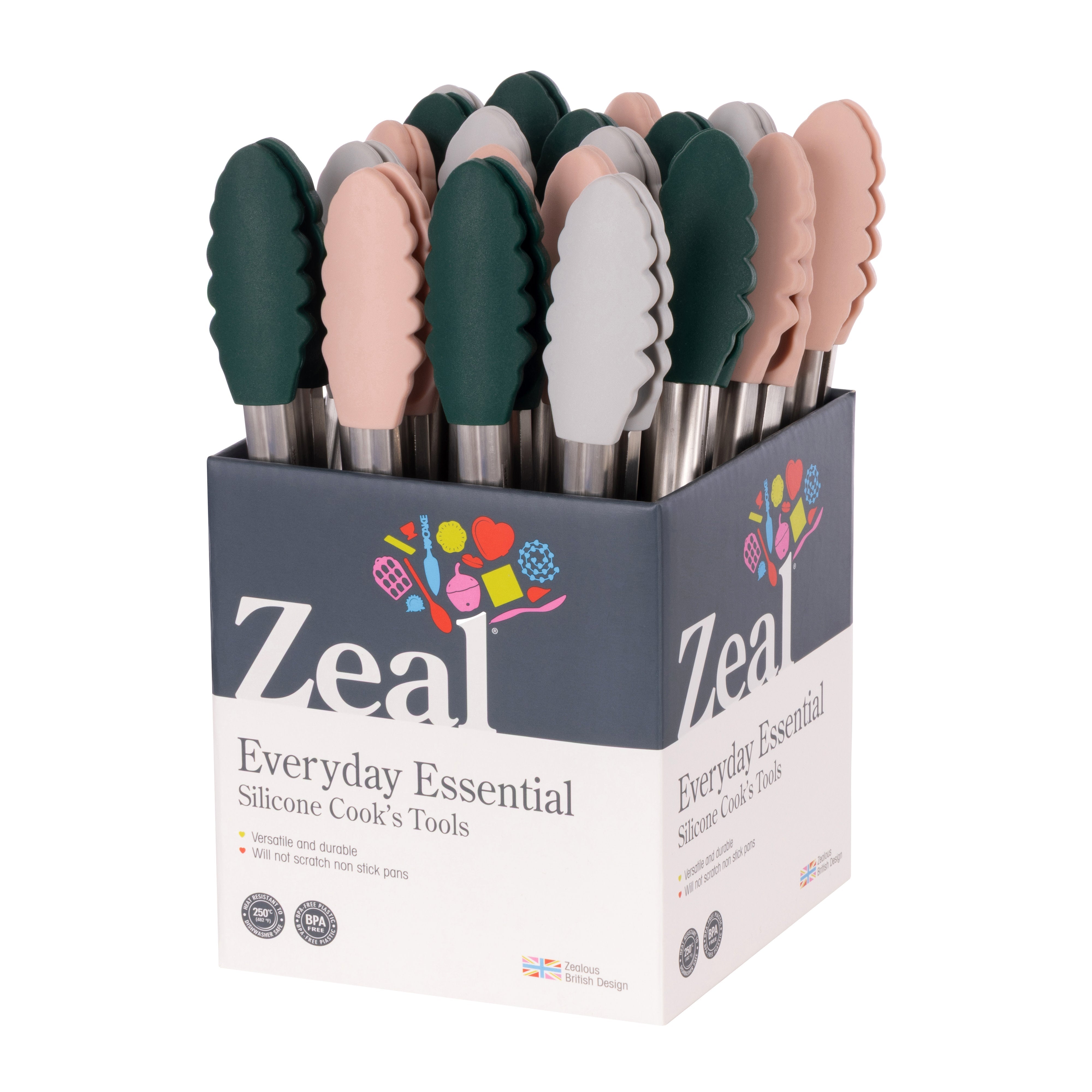 Zeal Mini Silicone Tongs Forest Blush