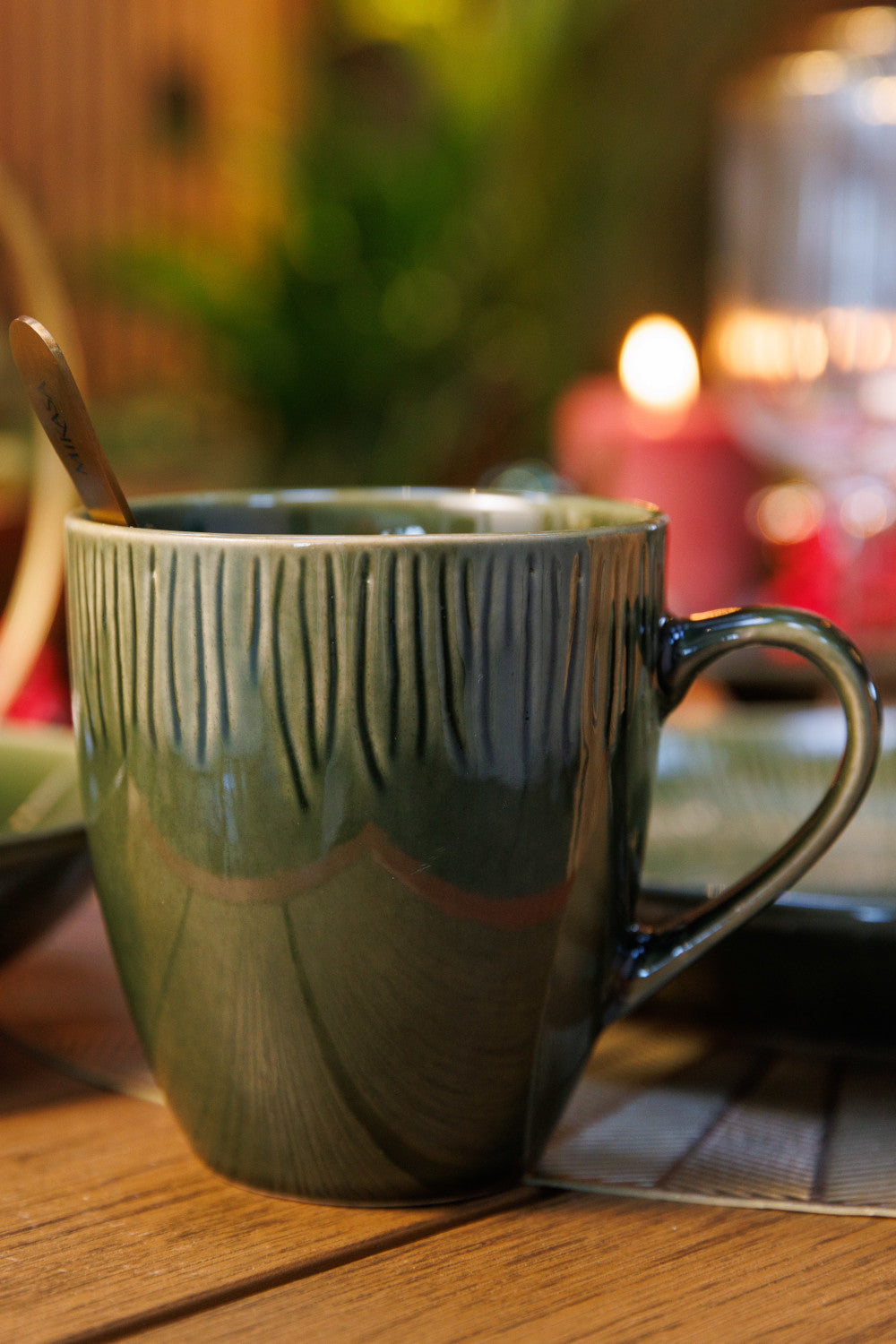 Mikasa Jardin Stoneware Mug Set 4 Piece 420ml (Green)