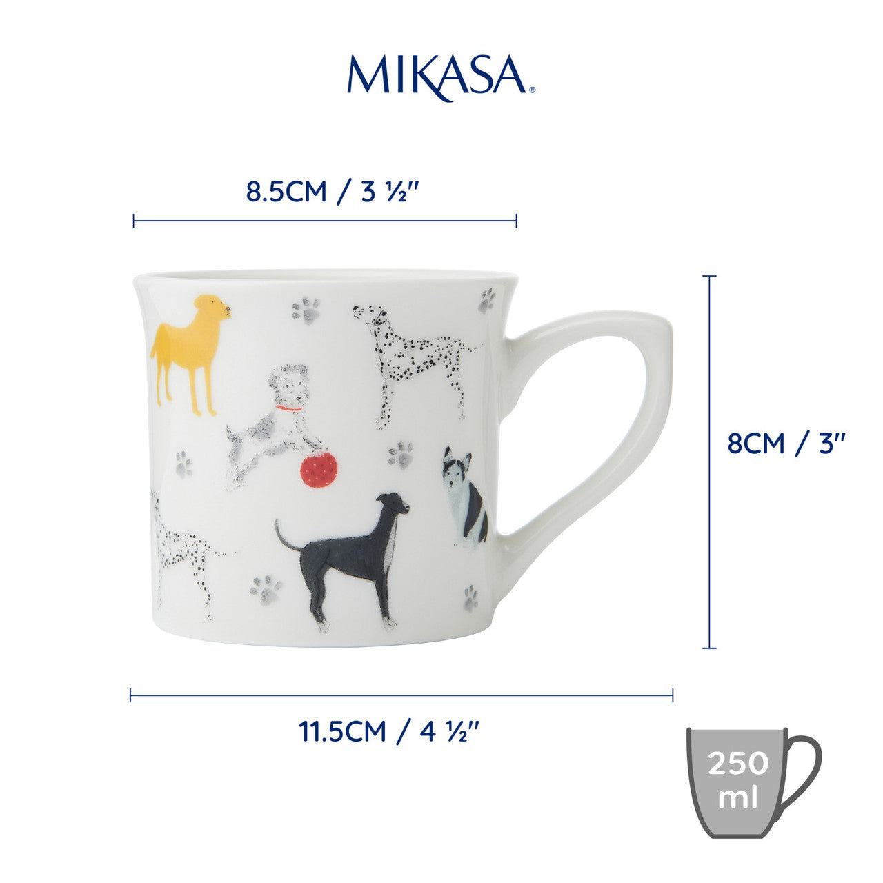 Mikasa Fine Bone China Fluted Mug 300ml (Dog)