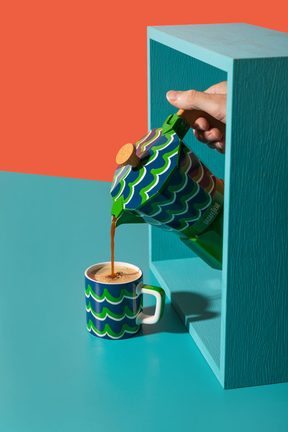La Cafetière Ceramic Espresso Cup 120ml (Blue Cyan Tides)