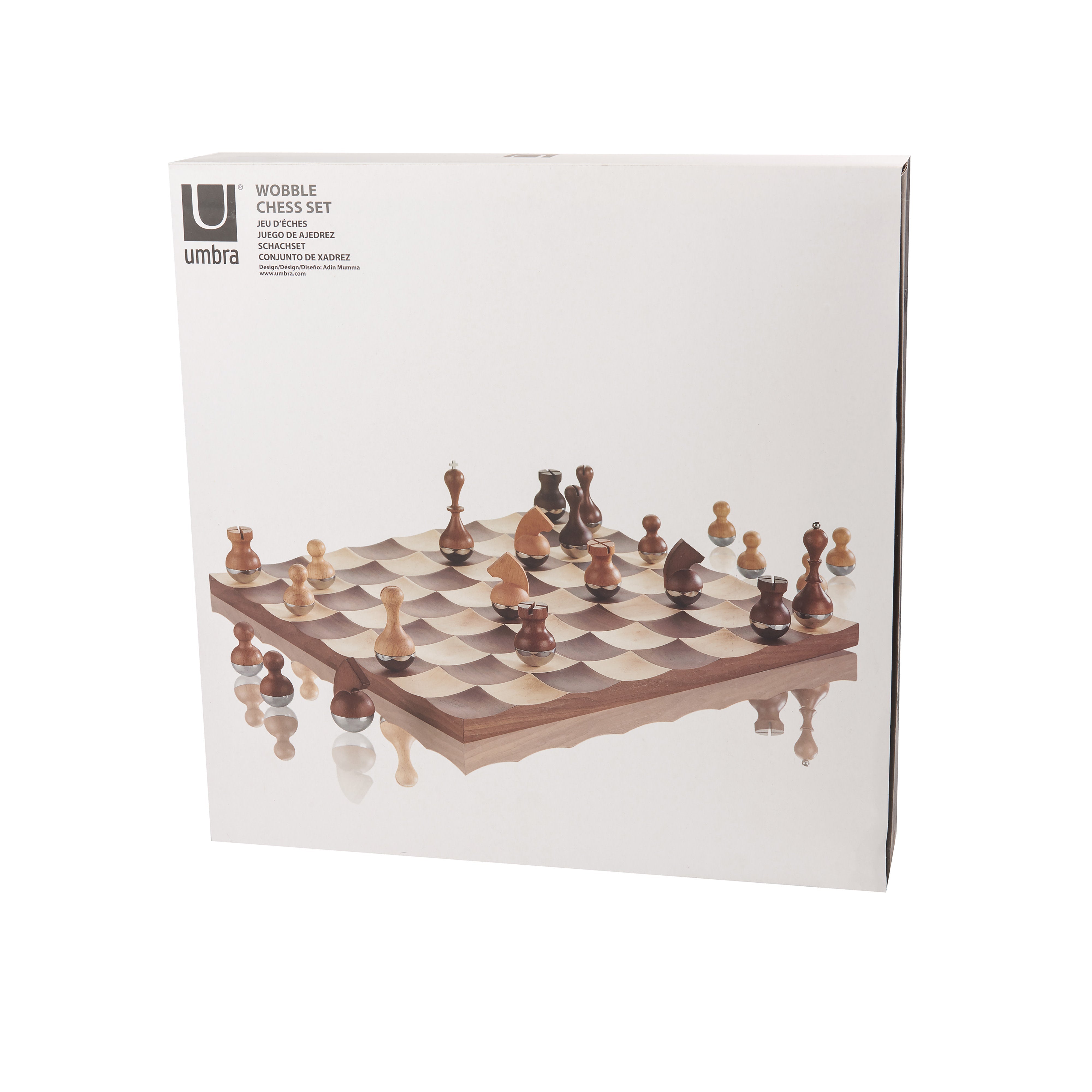 Umbra Wobble Chess Set Maple & Walnut