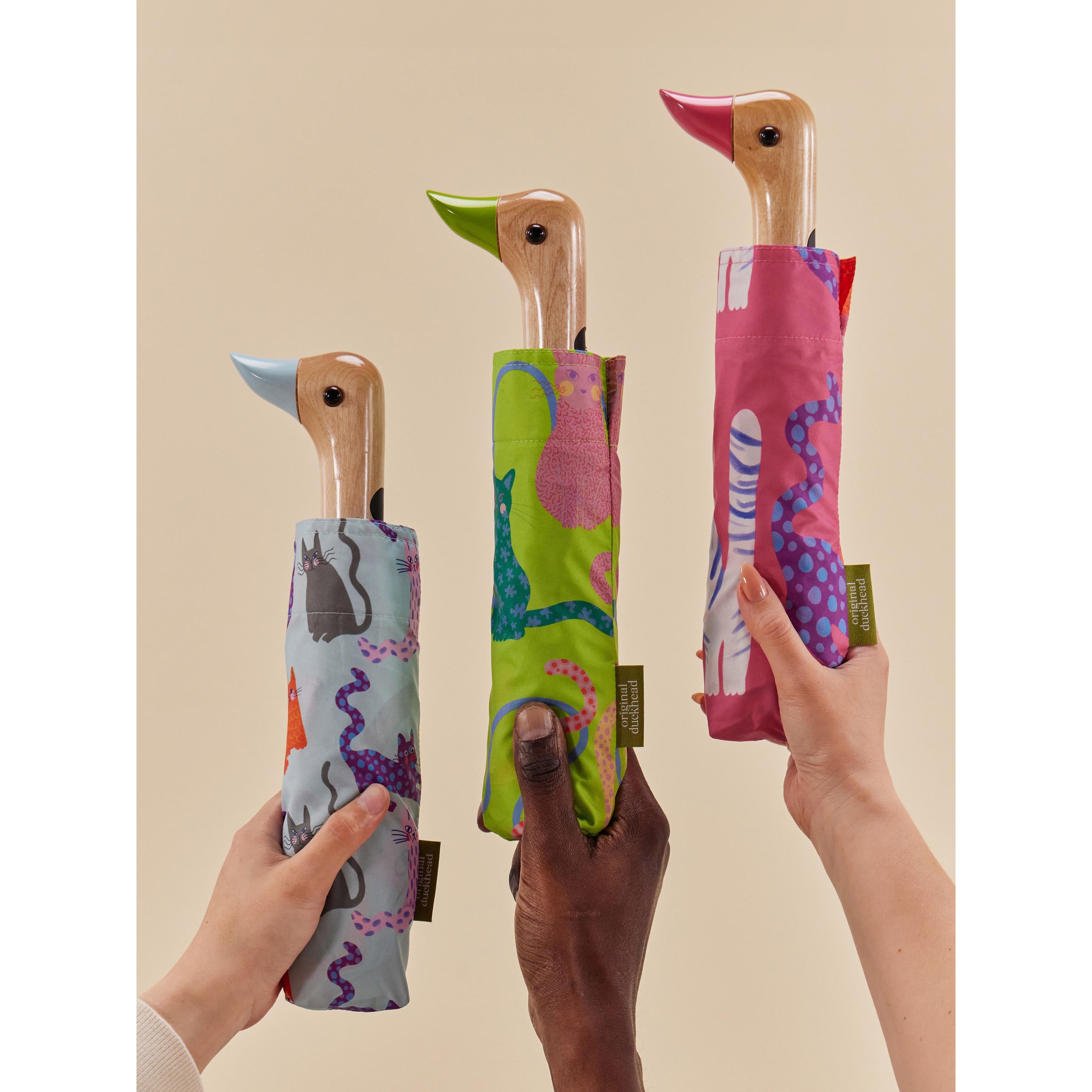 Original Duckhead Duck Umbrella Compact Arty Cats Fuchsia